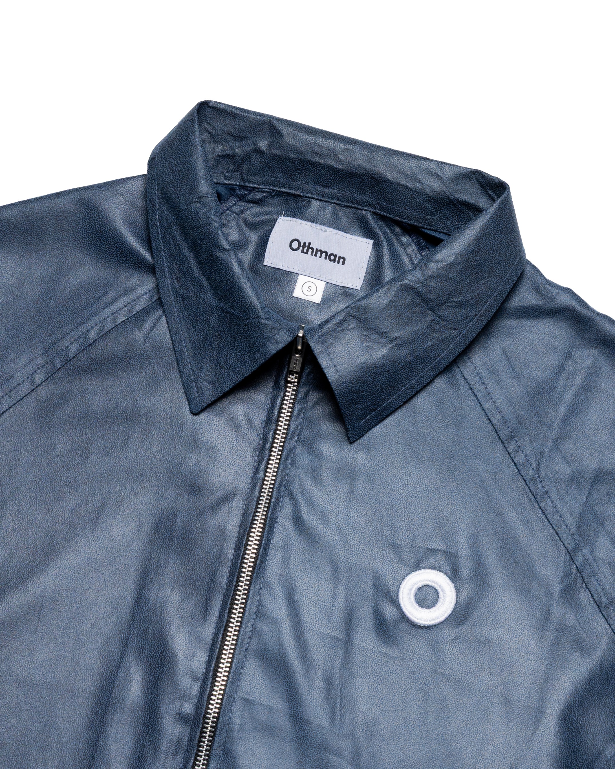 Othman - Petrol Leather Double Zip Shirt 
