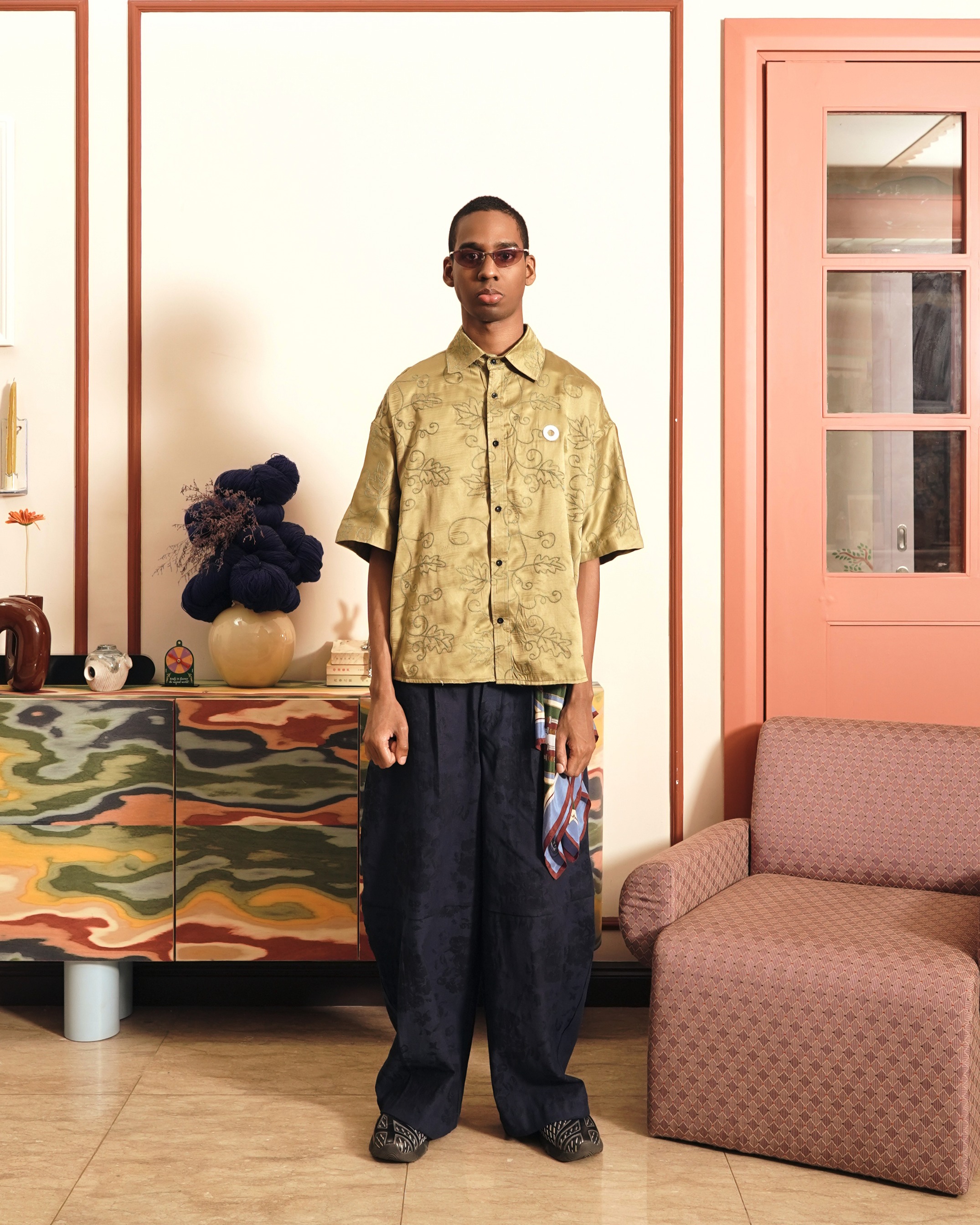Othman - Moss Satin Shirt 