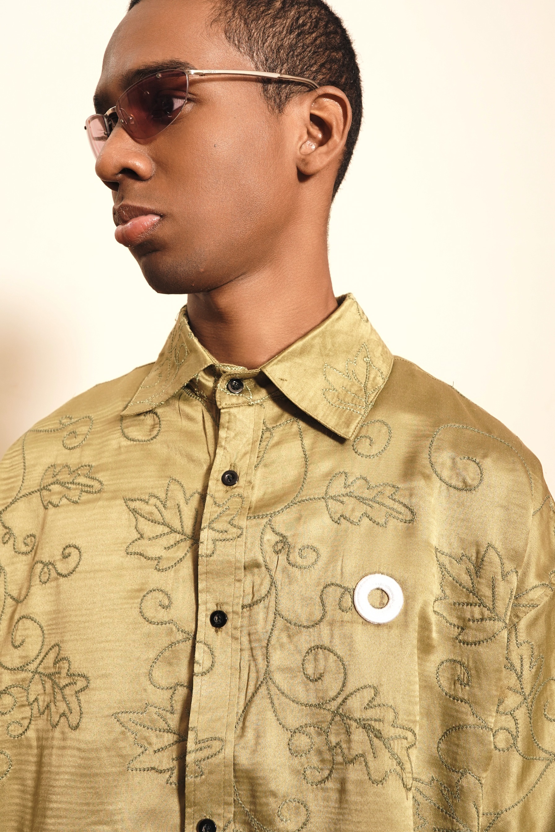 Othman - Moss Satin Shirt 