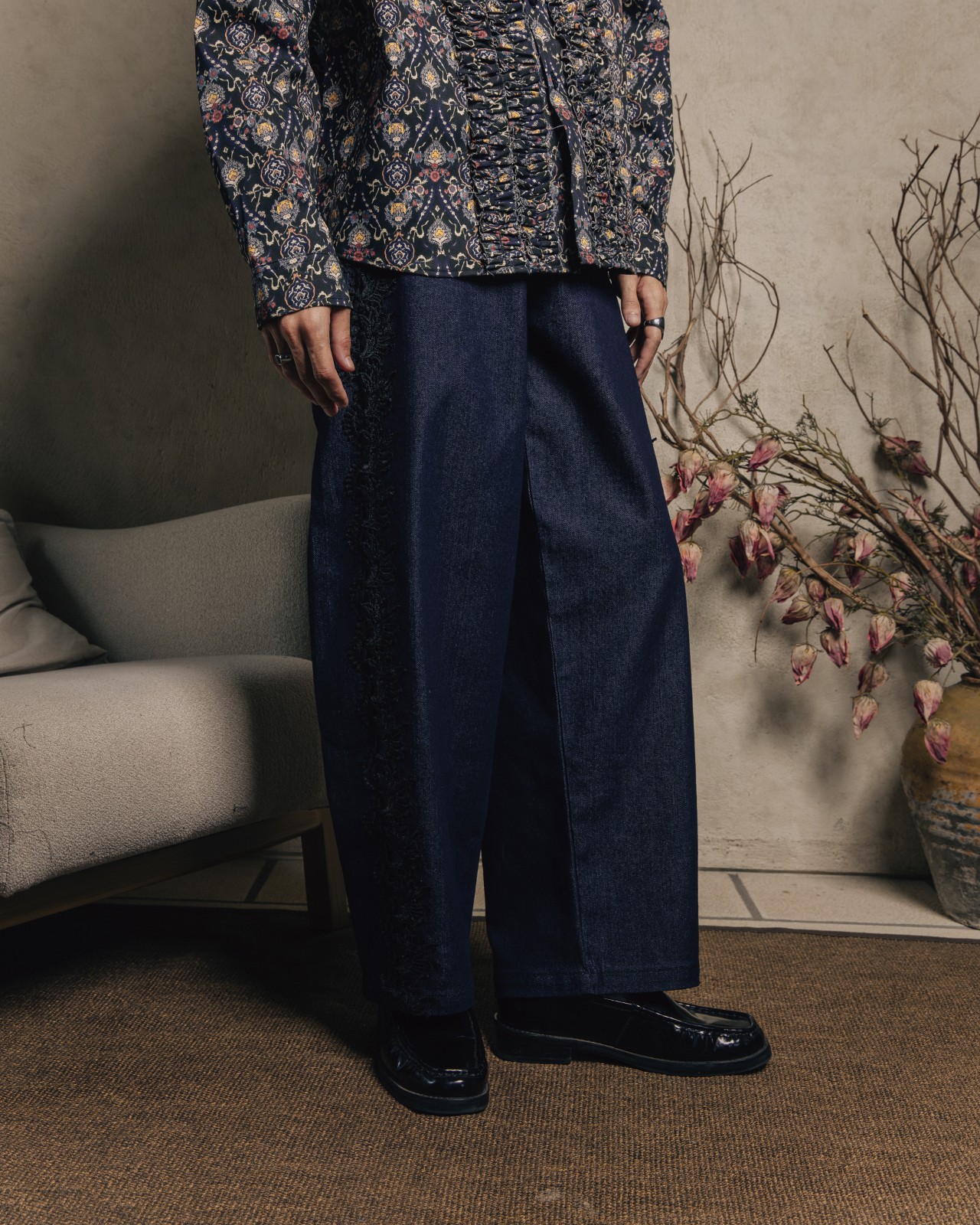 Othman - Indigo Lace Pants