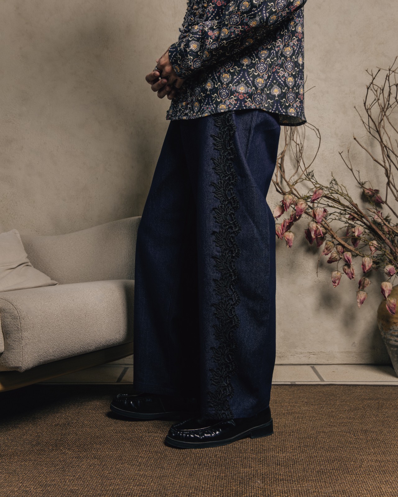 Othman - Indigo Lace Pants