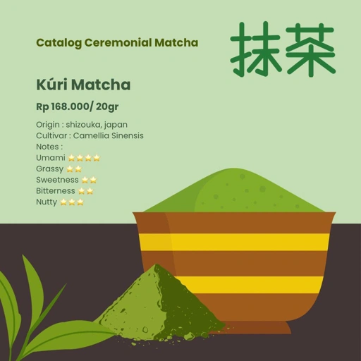 Image of KuRi Ceremonial Matcha - Japaneese Grade Matcha - 20 Gr - Umami Premium Pure Matcha Powder