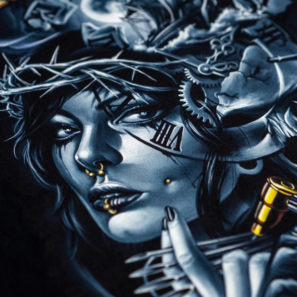T-SHIRT CROSSOVER X PIERCING INDONESIA X EBIE SCROW BLACK