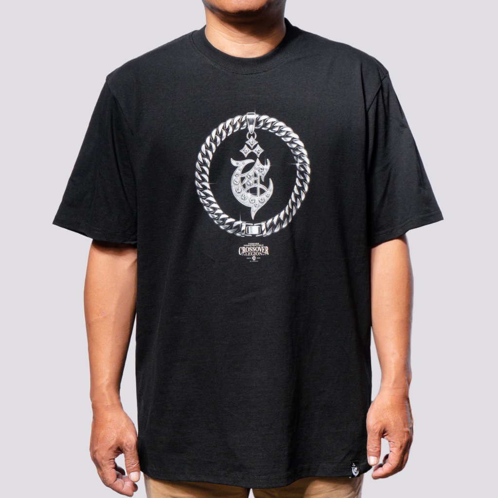 T-SHIRT CROSSOVER SILVE BLACK