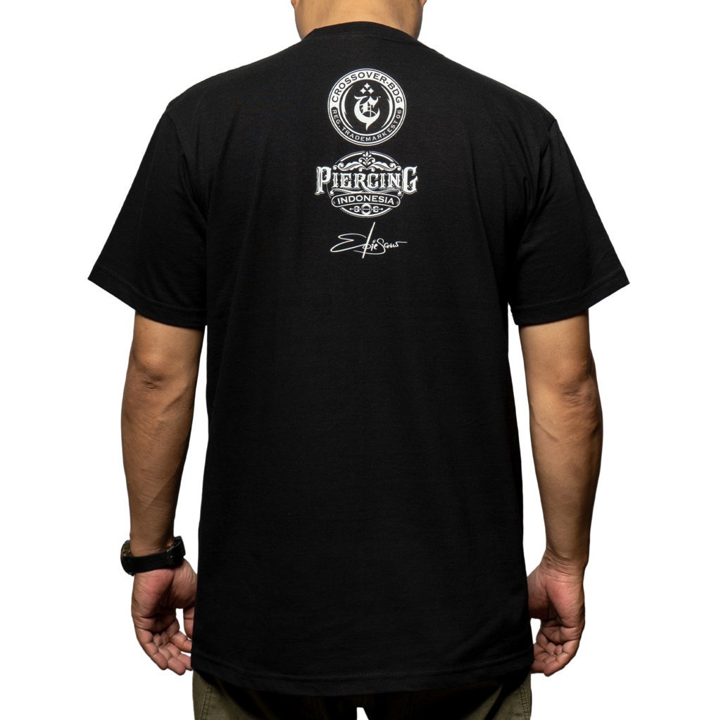 T-SHIRT CROSSOVER X PIERCING INDONESIA X EBIE SCROW BLACK