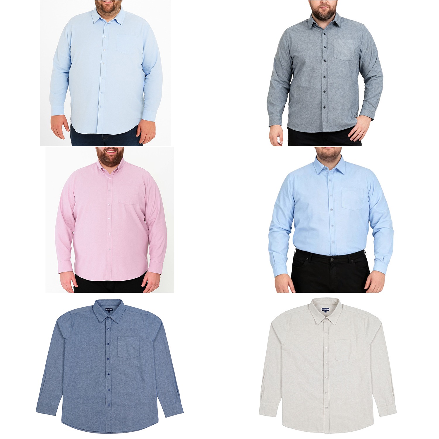 Eastlore Oxford Long Sleeve Shirt Bigsize Original - Kemeja Formal Casual Pria Jumbo Size