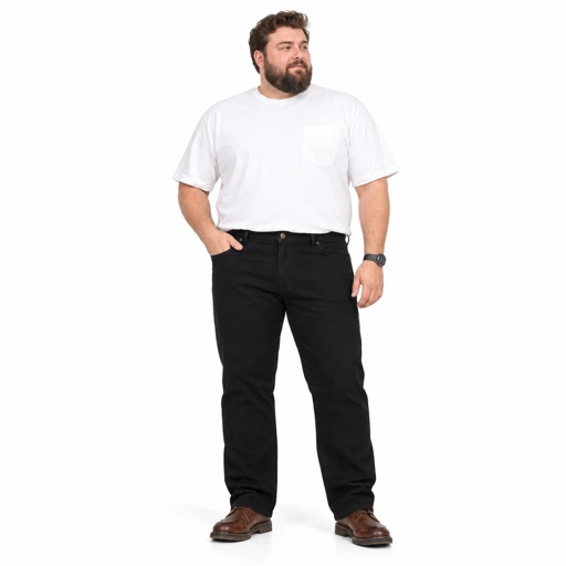 Men Black Jeans Eastlore Slim Straight Bigsize 100% Original - Celana Denim Hitam Pria Jumbo Size