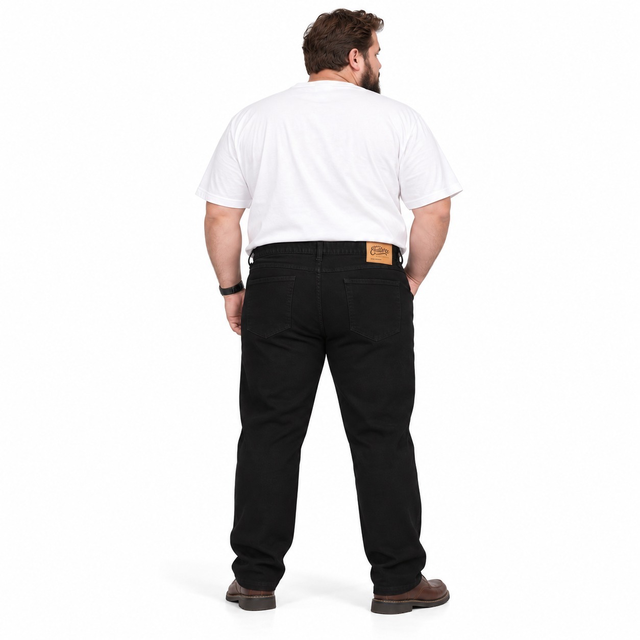 Men Black Jeans Eastlore Slim Straight Bigsize 100% Original - Celana Denim Hitam Pria Jumbo Size