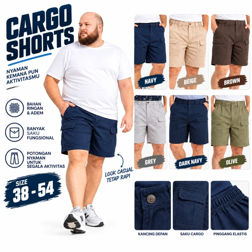 C&B Cargo Short Bigsize Original - Celana Pendek Pria Jumbo