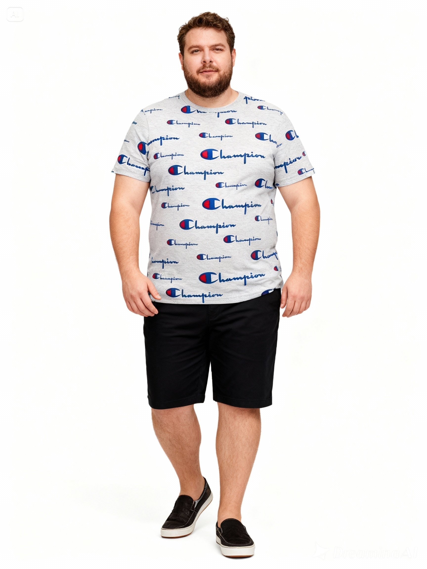 Chmp Men Tshirt Script 100% Original Bigsize - Kaos Pria Jumbo Size