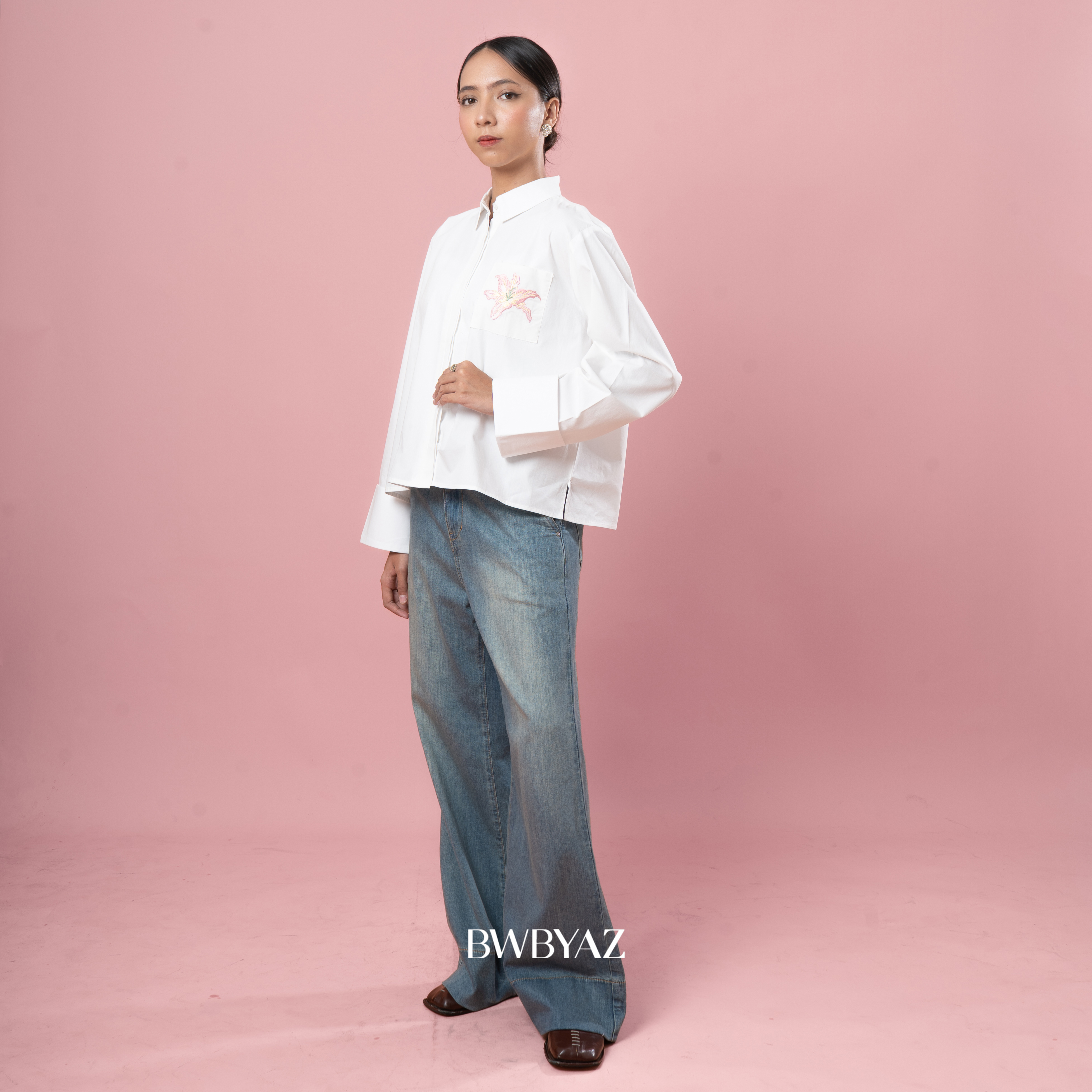 BWBYAZ STAPLE EASE - KAIA BLOOMING SHIRT (READY STOCK)