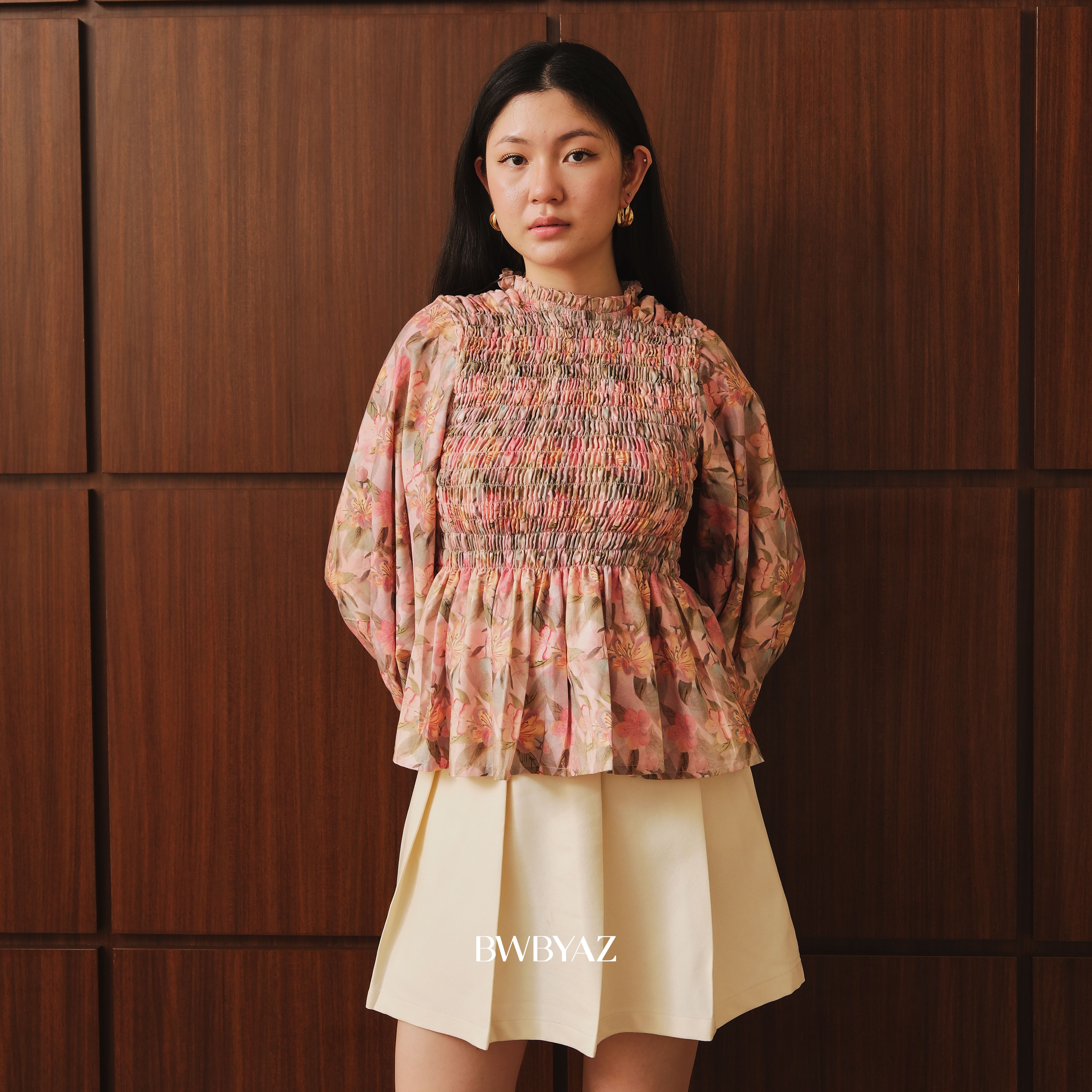 BWBYAZ - Elaria Shirred Top (READY STOCK)