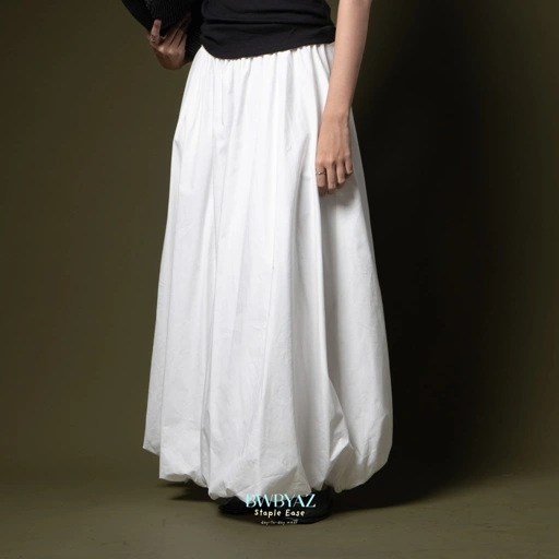 Image of BWBYAZ STAPLE EASE - LEONA BALOON SKIRT (LONG)