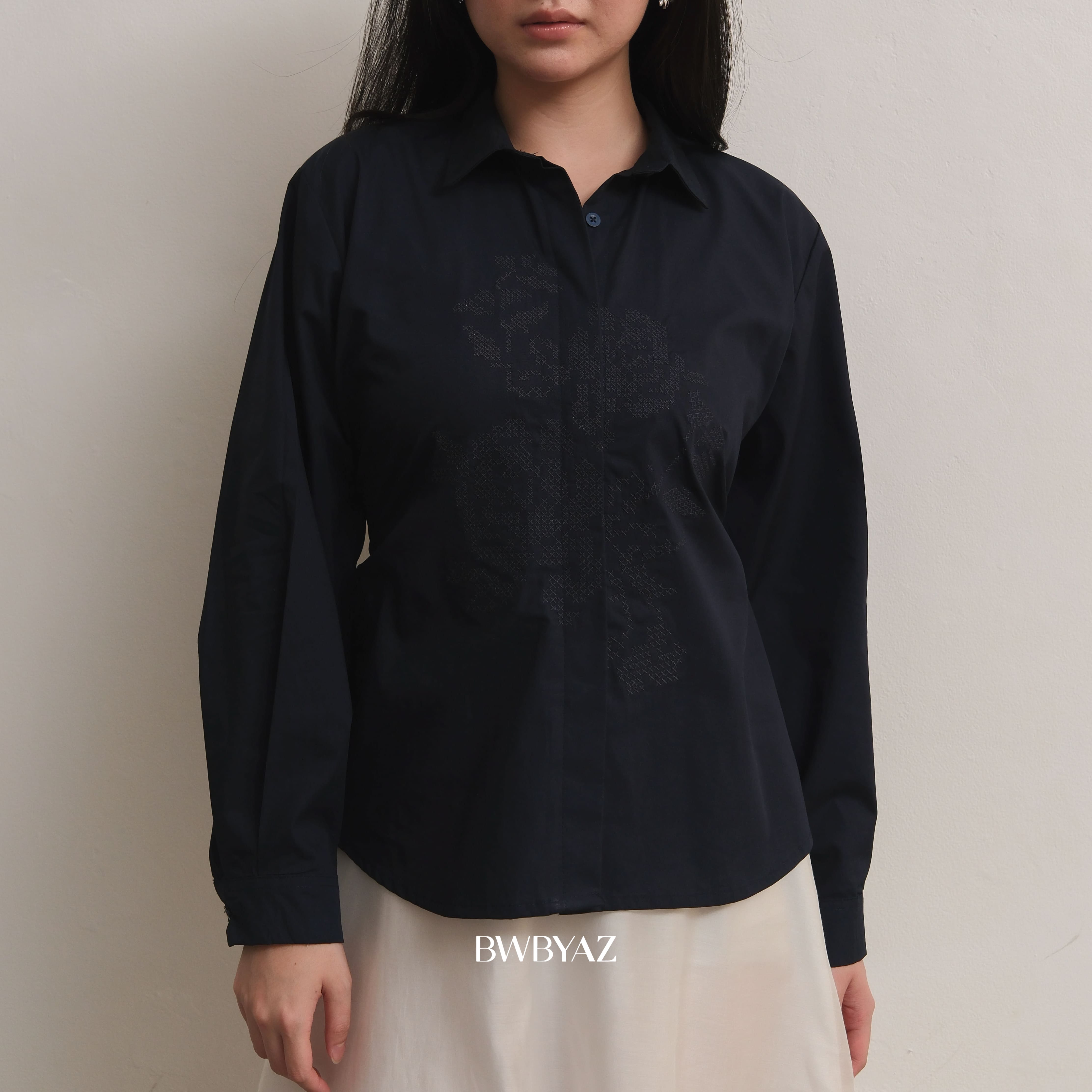 BWBYAZ - Varette Embroidery Shirt (READY STOCK)'