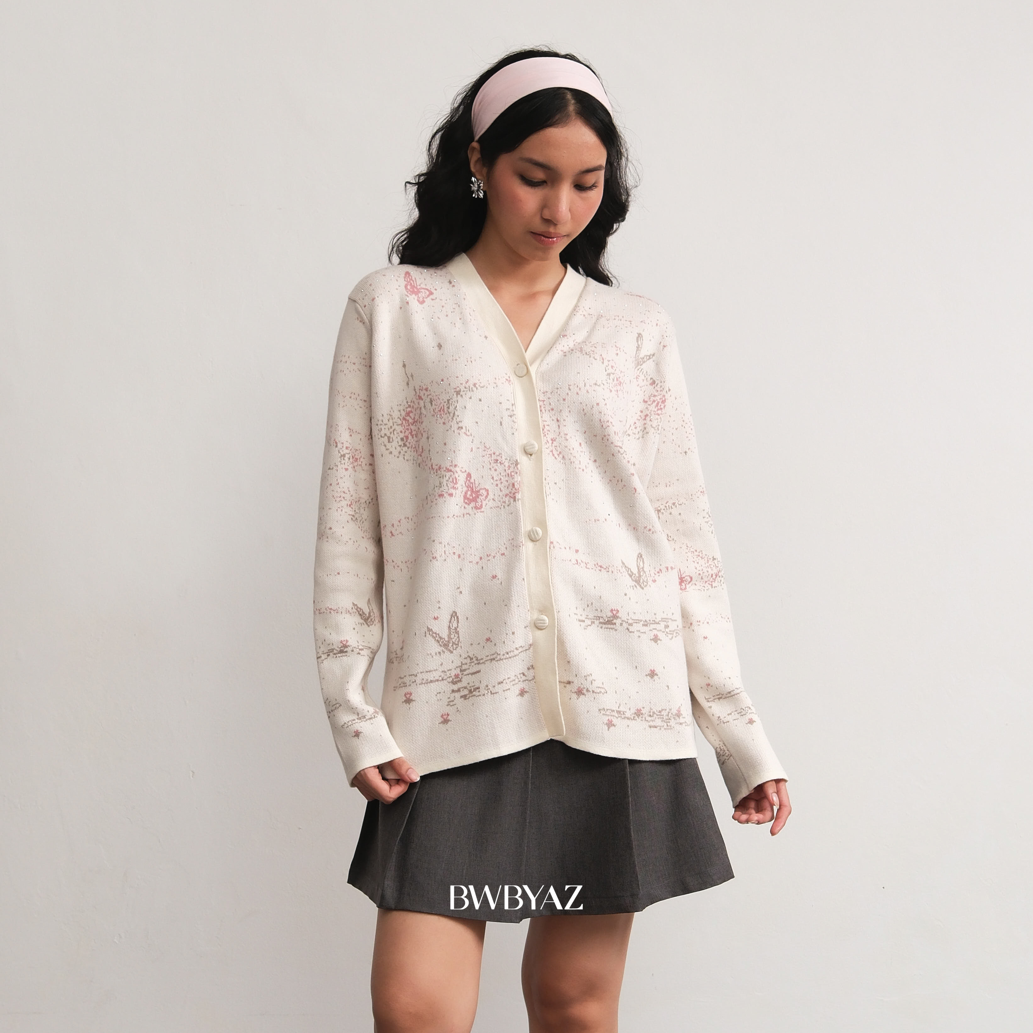 BWBYAZ - Cherine Sparkle Cardigan (READY STOCK)