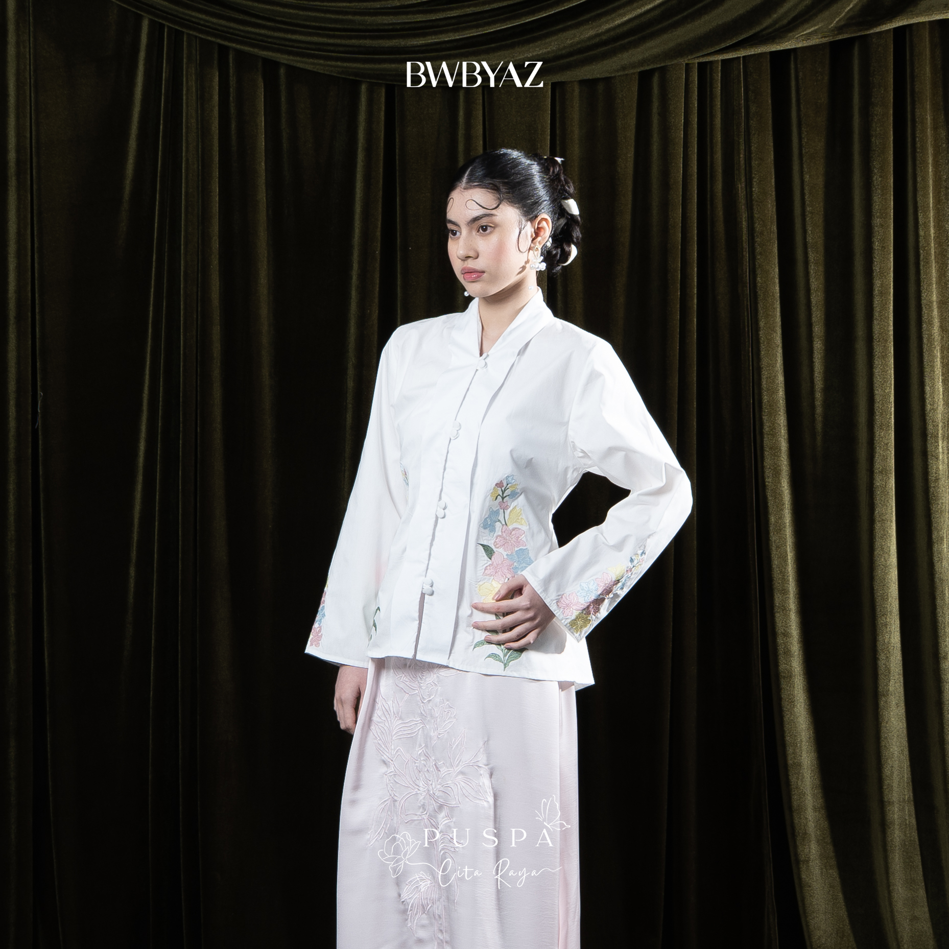 BWBYAZ - PUSPA CITA RAYA - Nona Sekar Embroidery Kebaya (READY STOCK)