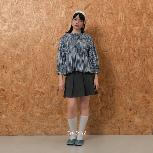Image of BWBYAZ - Pamela Shirred Blouse New Colour (READY STOCK)