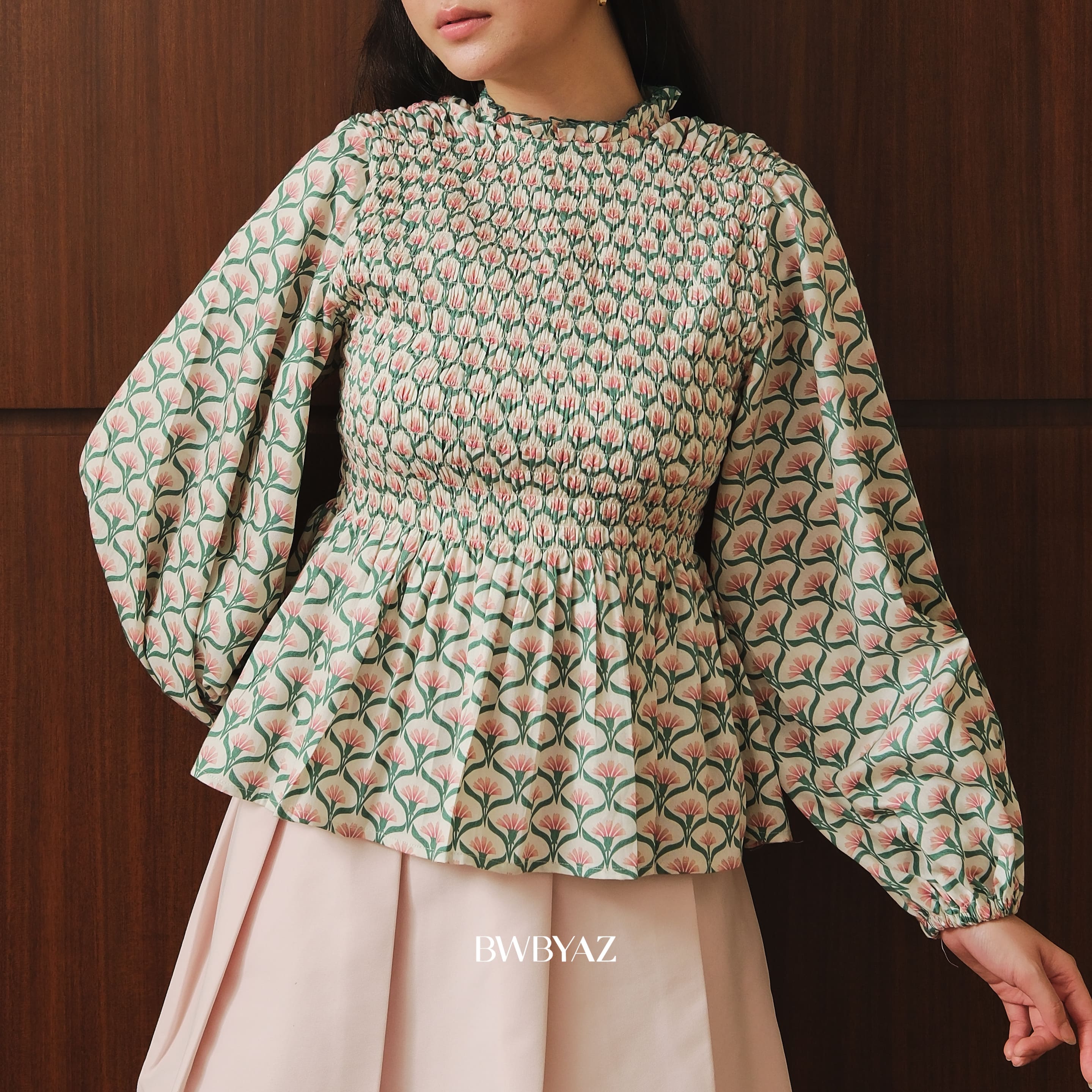 BWBYAZ - Elaria Shirred Top (READY STOCK)