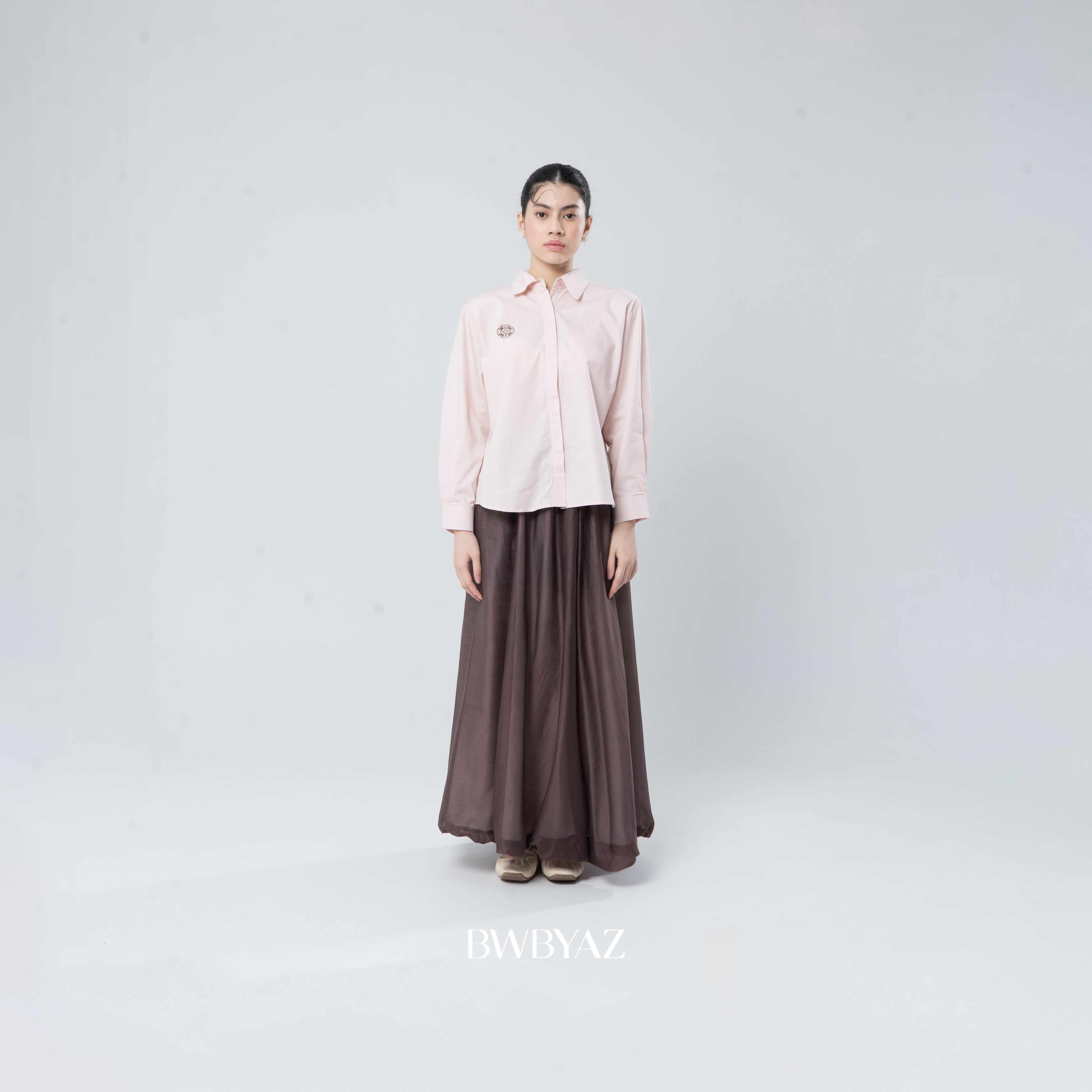 BWBYAZ - Livia Embroidery Shirt (READY STOCK)