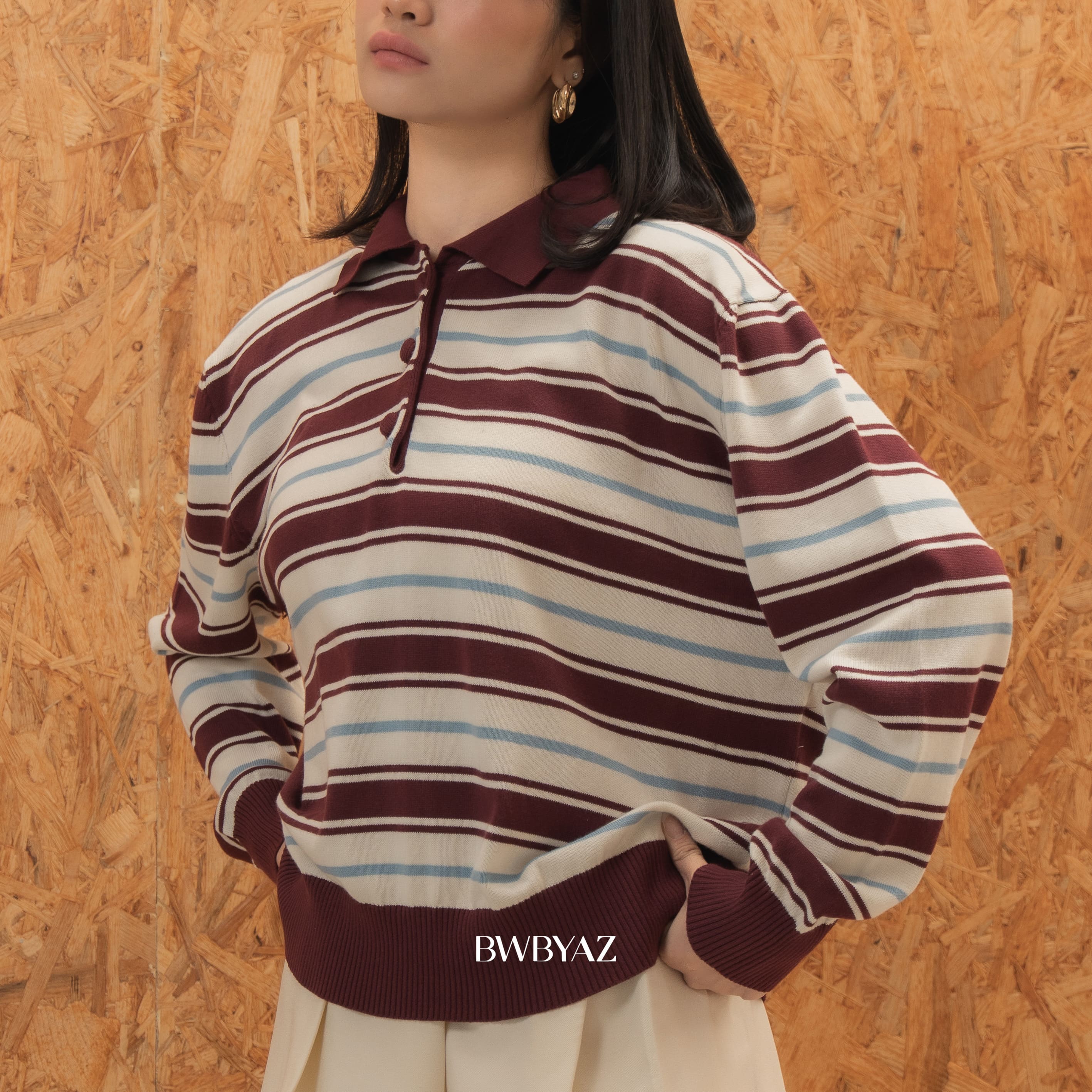 BWBYAZ - Marvine Stripes Knit (READY STOCK)