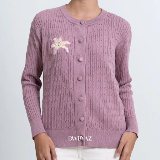 Image of BWBYAZ - Laine Cable Knit Cardigan (READY STOCK)