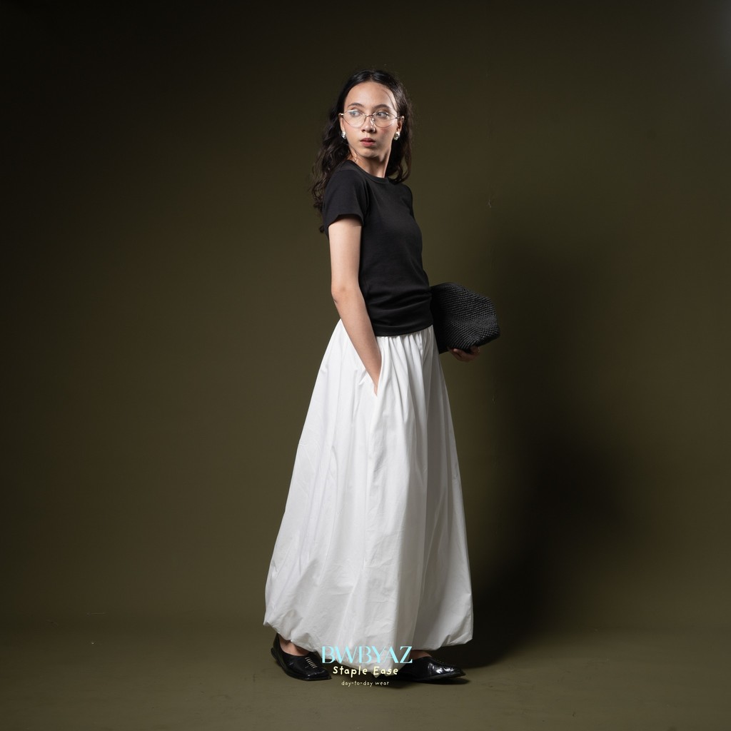 BWBYAZ STAPLE EASE - Leona Baloon Skirt (Long) - READY STOCK