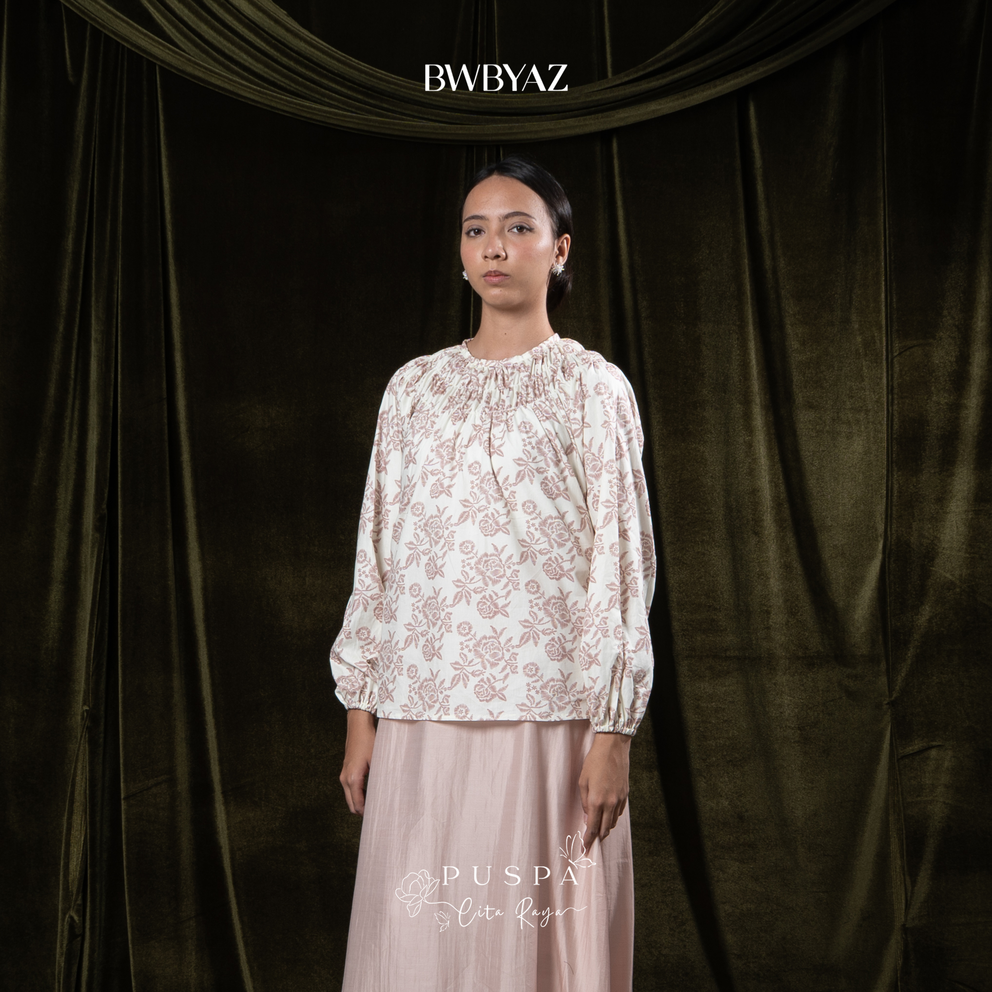 BWBYAZ - PUSPA CITA RAYA - Nona Damaira Shirred Blouse.