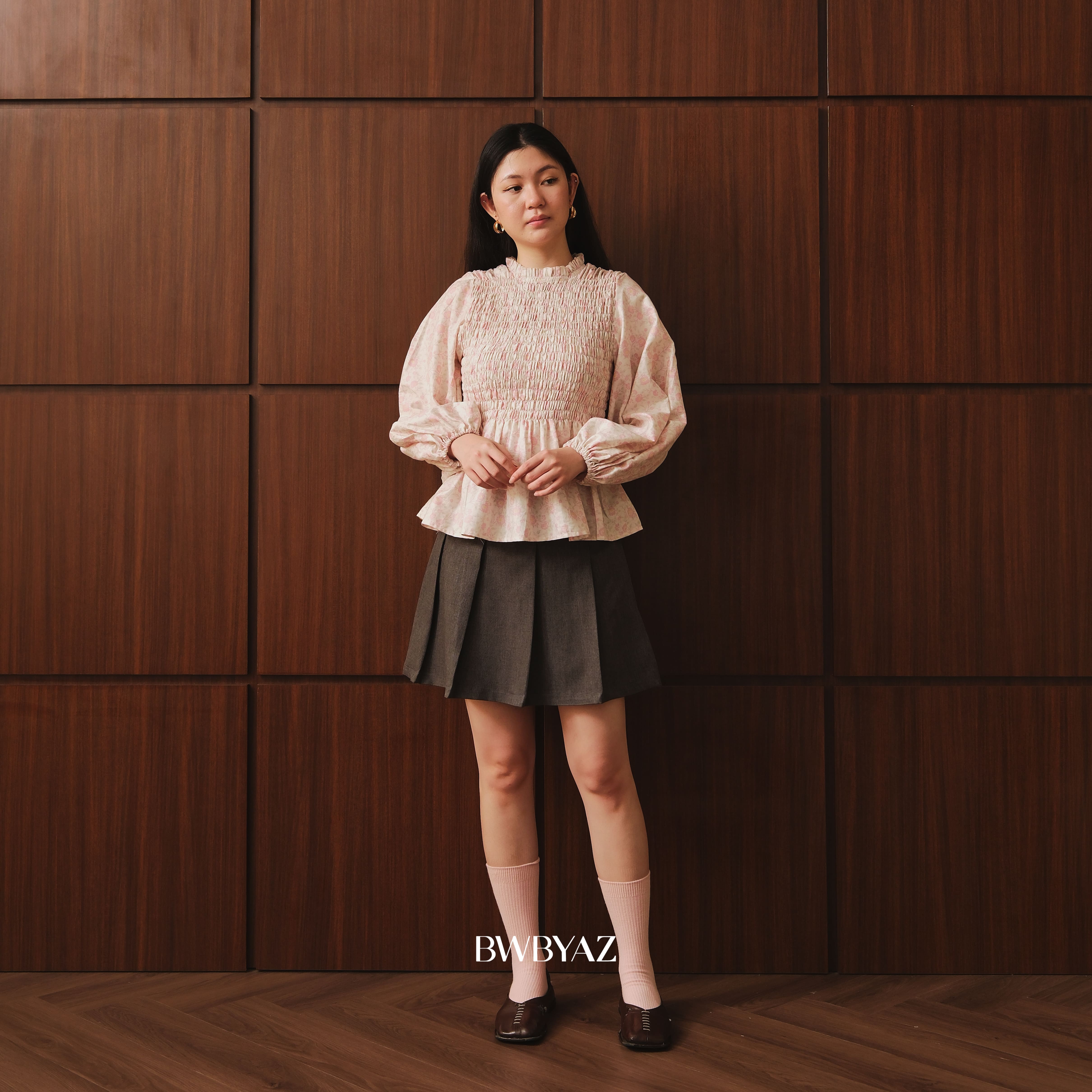 BWBYAZ - Elaria Shirred Top (READY STOCK)