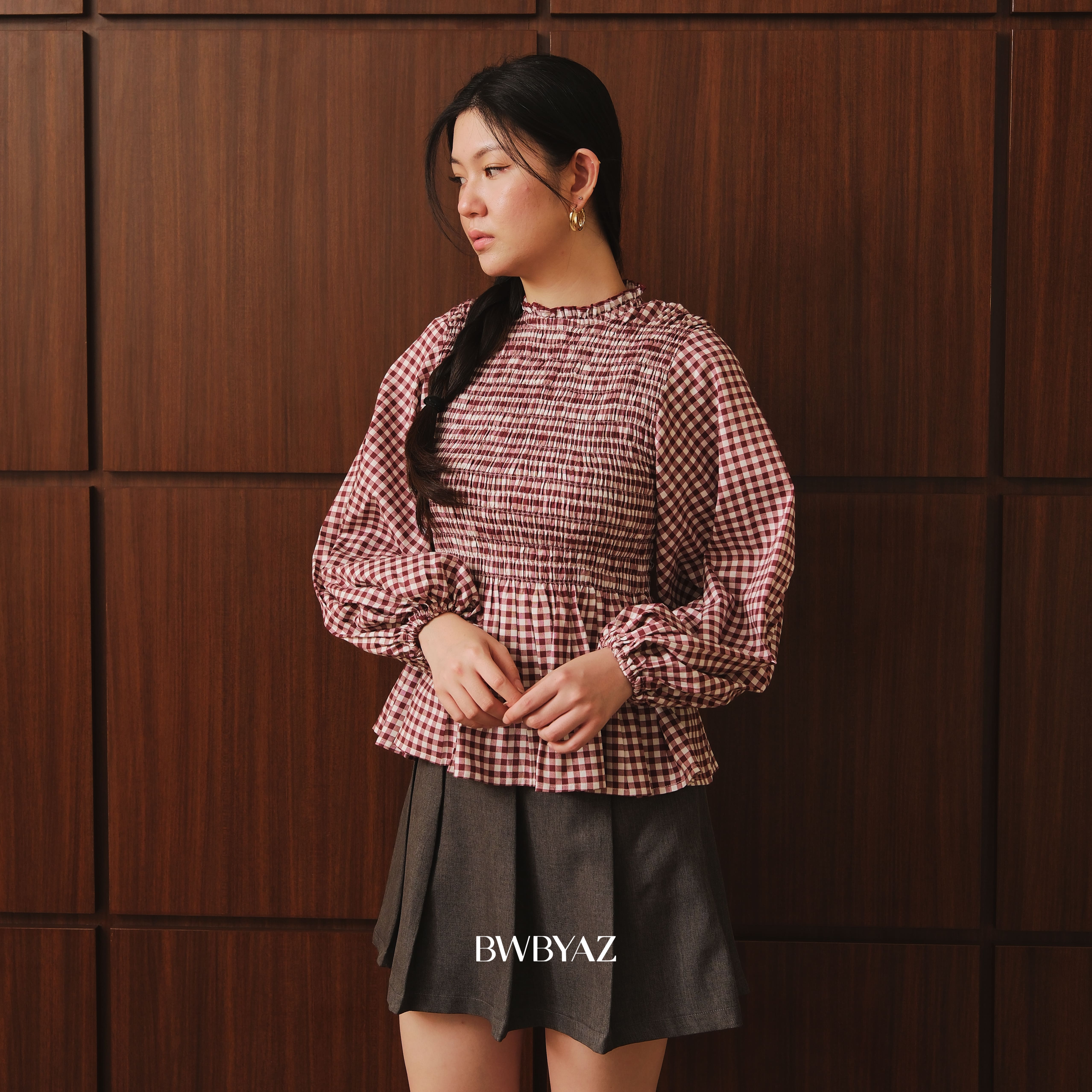 BWBYAZ - Elaria Shirred Top
