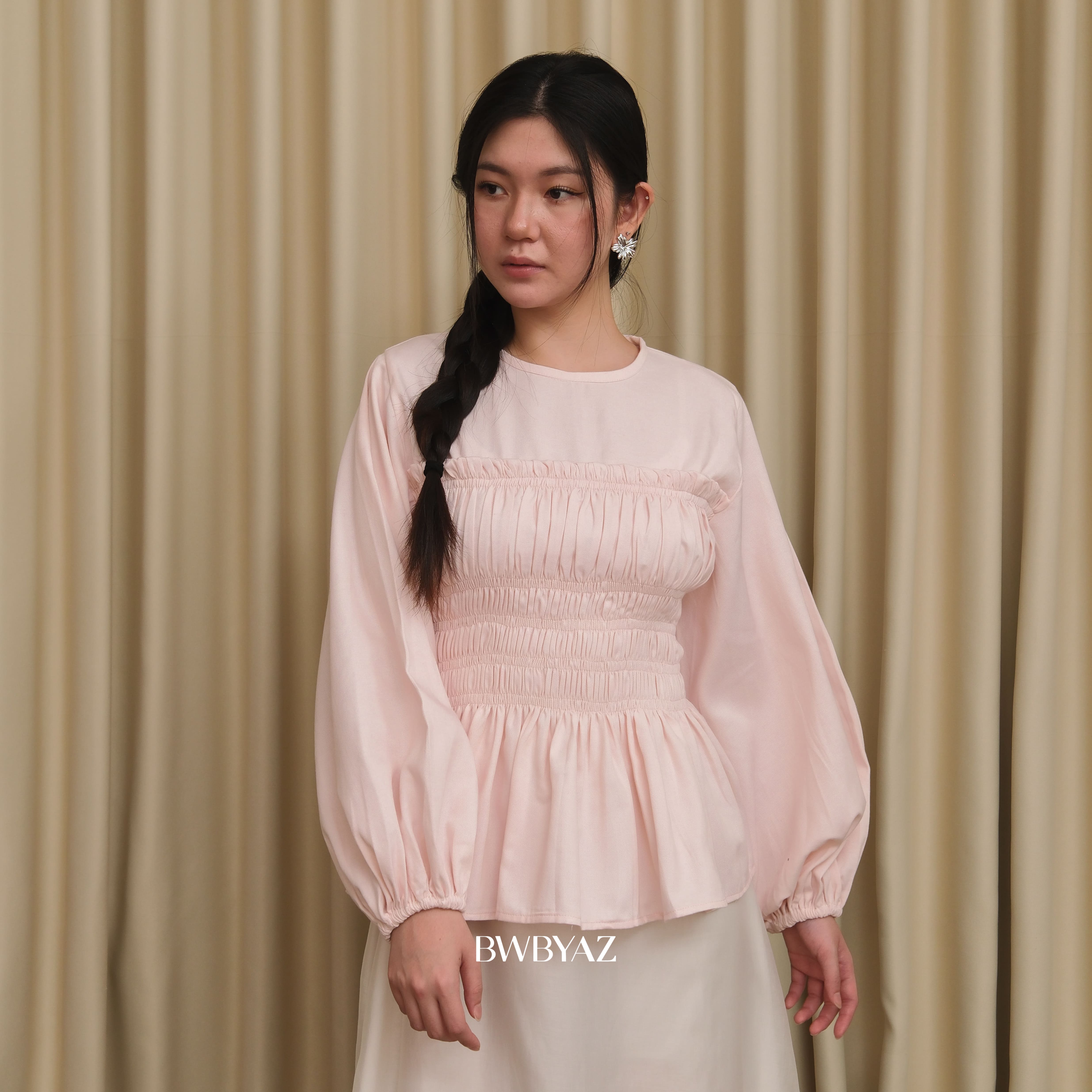 BWBYAZ - Rissa Shirred Top (READY STOCK).
