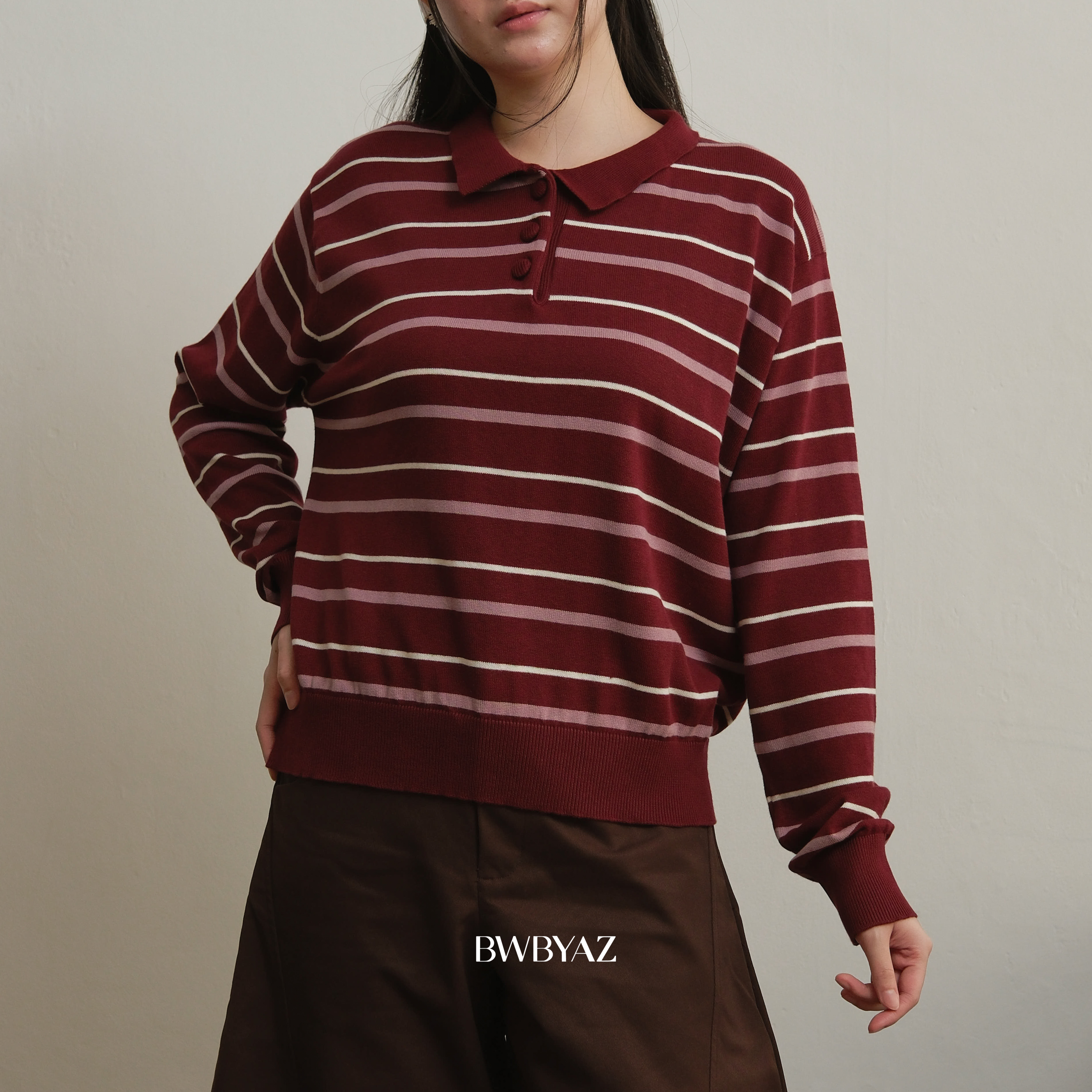 BWBYAZ - Maven Stripes Knit (READY STOCK)