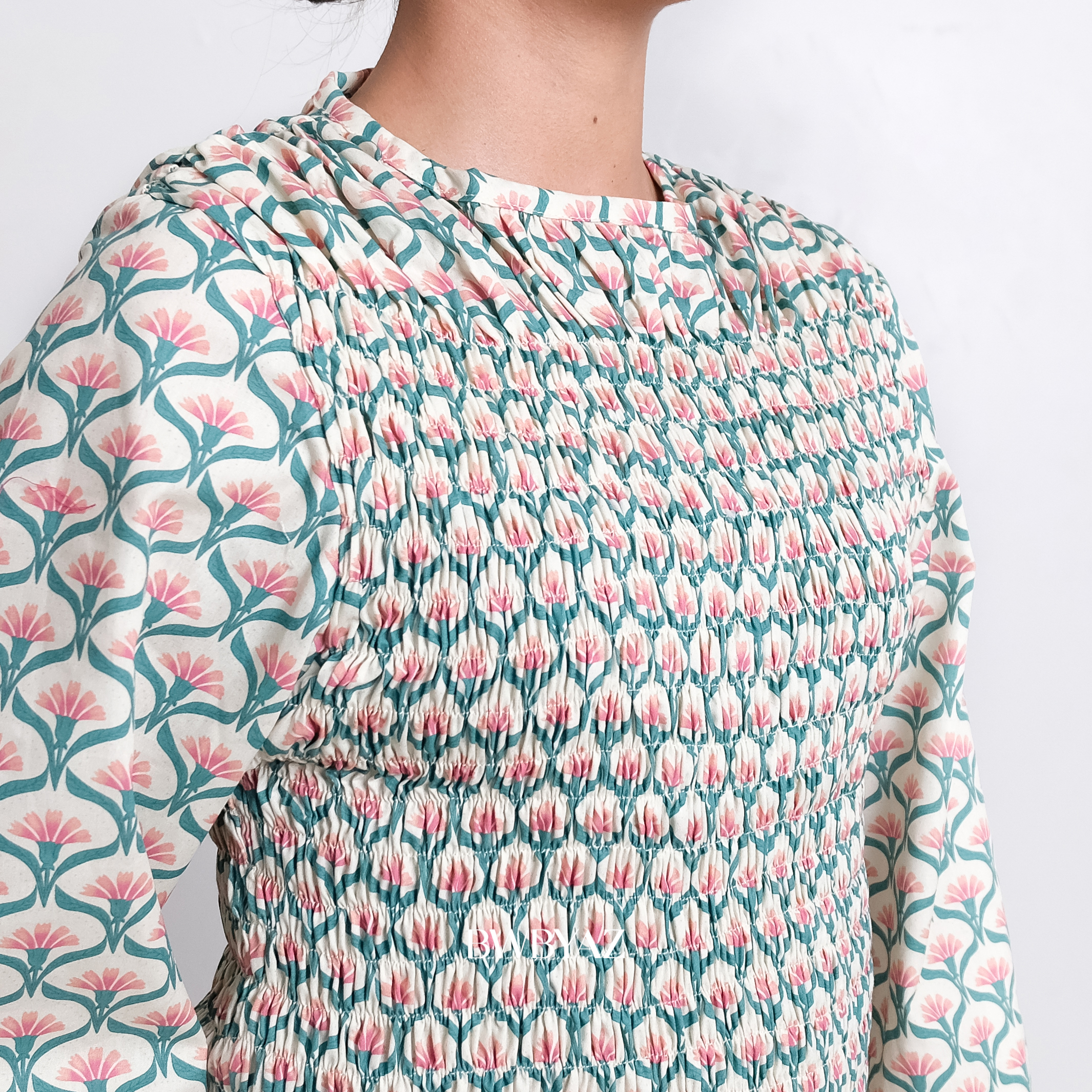 BWBYAZ - PUSPA CITA RAYA - Nona Sadhifa Shirred Blouse (READY STOCK)