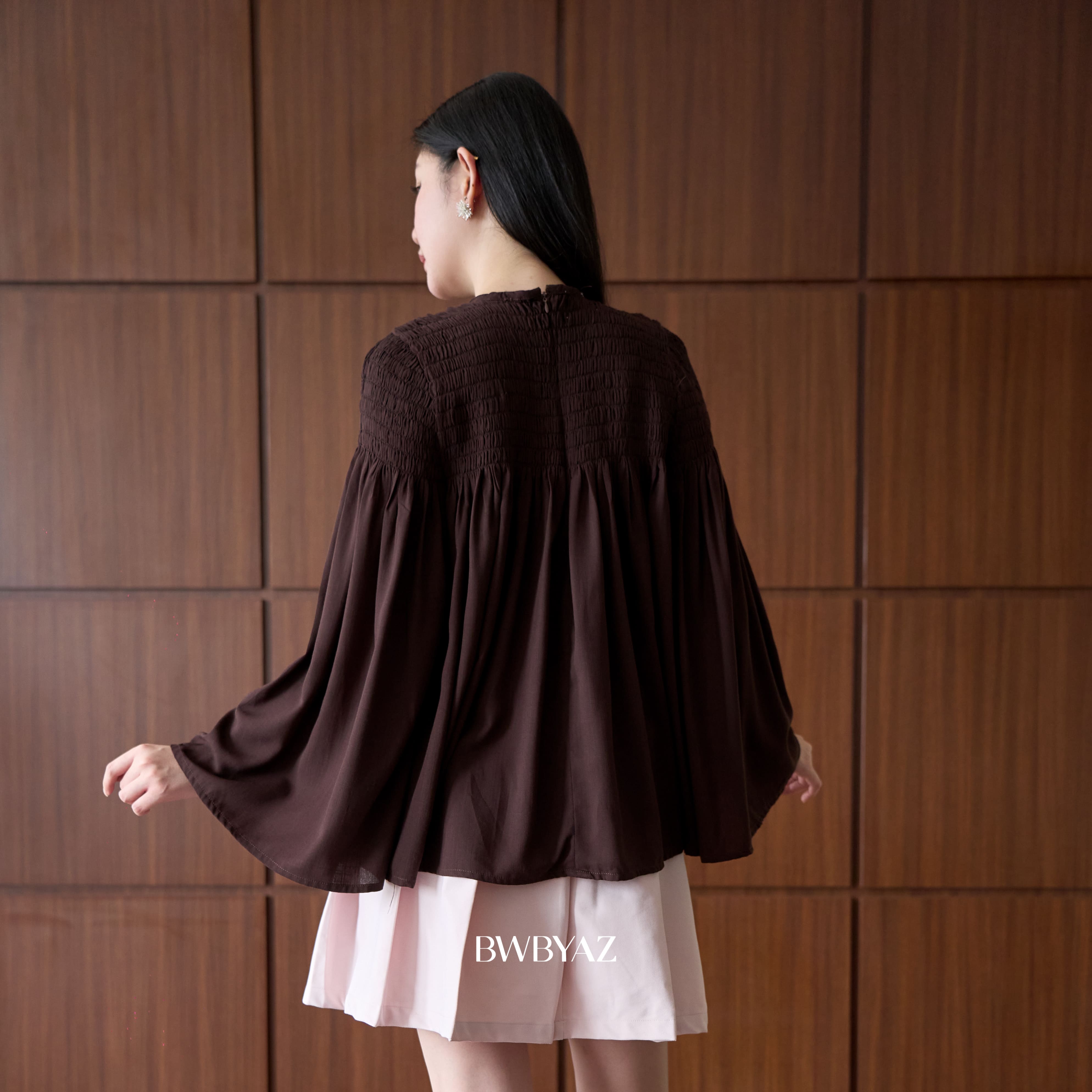 BWBYAZ - Hallie Shirred Top (READY STOCK)
