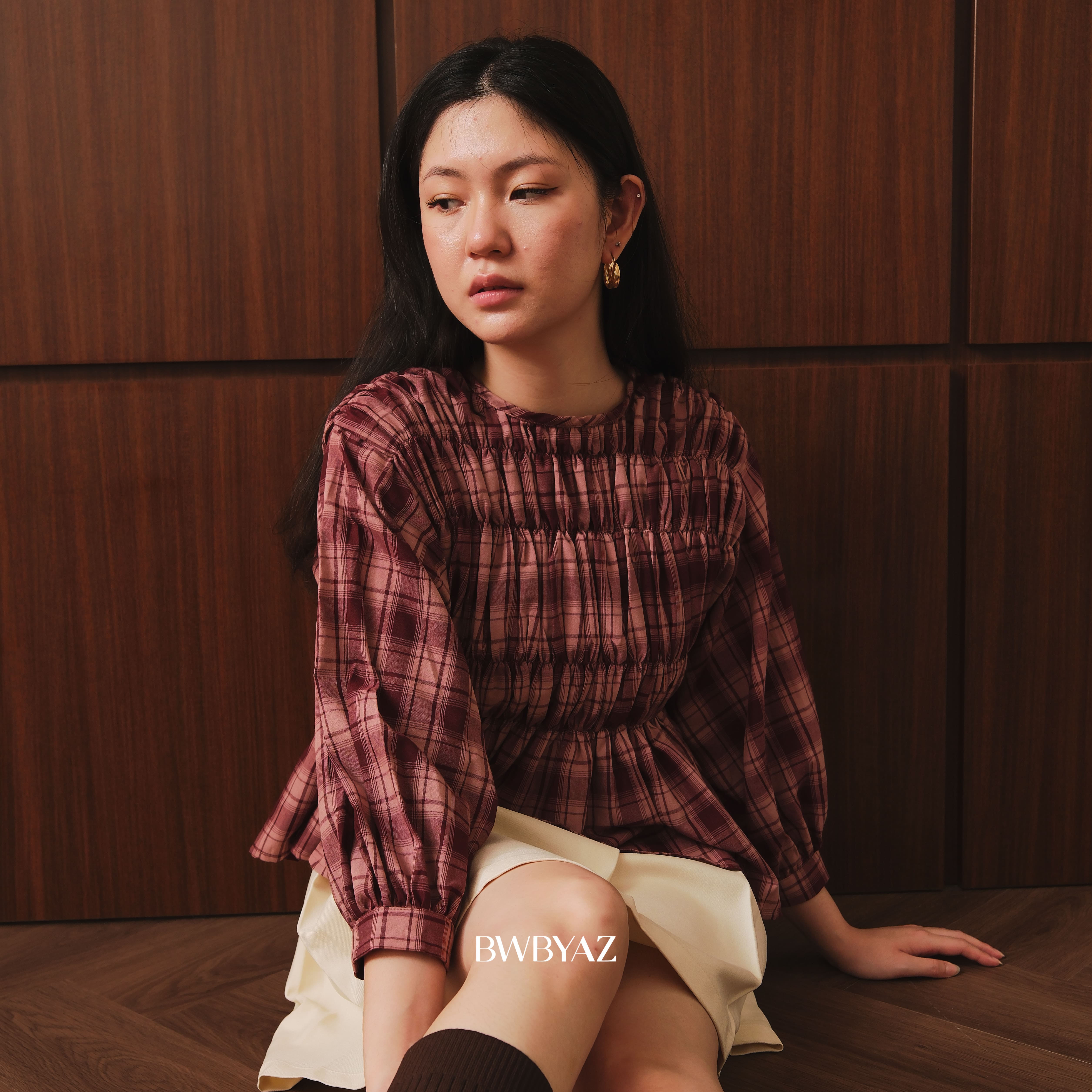BWBYAZ - Pamela Shirred Blouse Pattern (READY STOCK)
