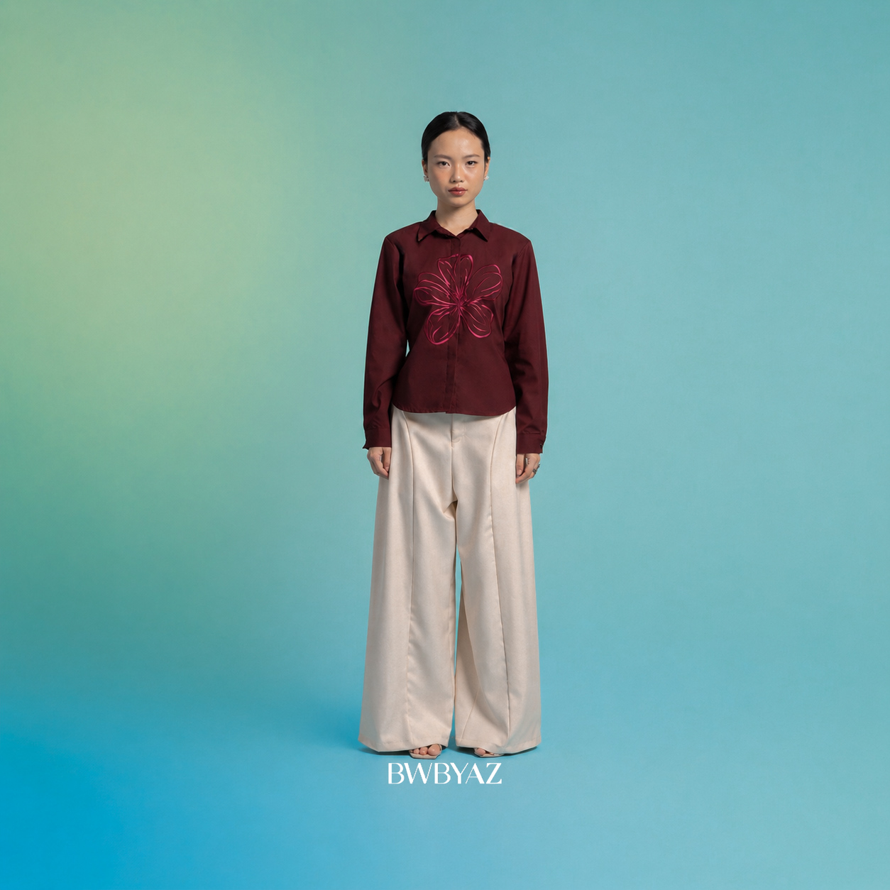 BWBYAZ - Sasmita Blooming Shirt. (READY STOCK)