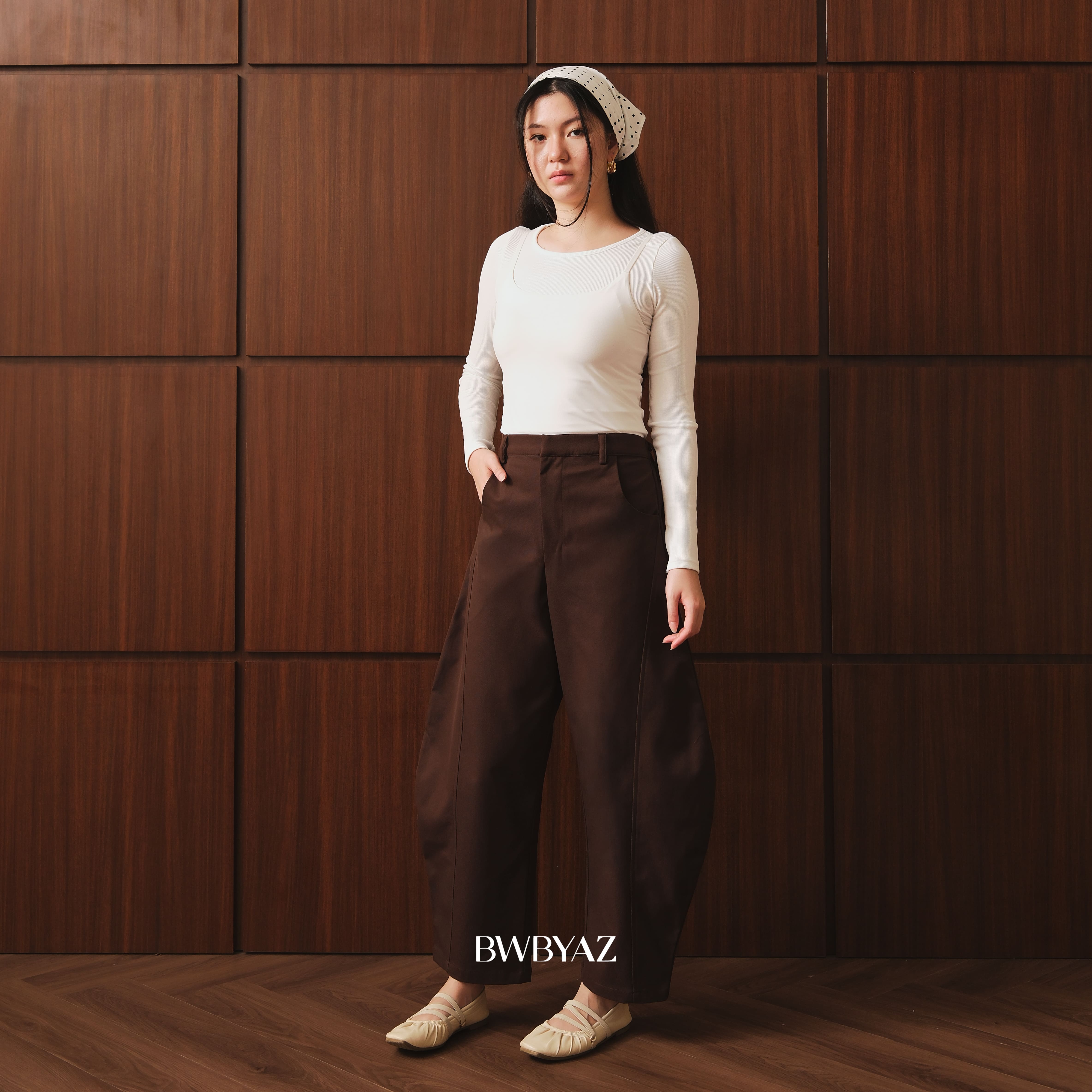 BWBYAZ - Riley Barrel Pants (READY STOCK)