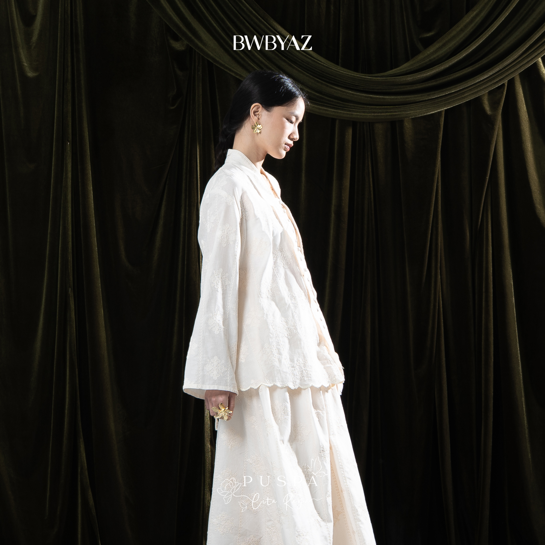 BWBYAZ - PUSPA CITA RAYA - Nona Cantika Embroidery Kebaya (READY STOCK)