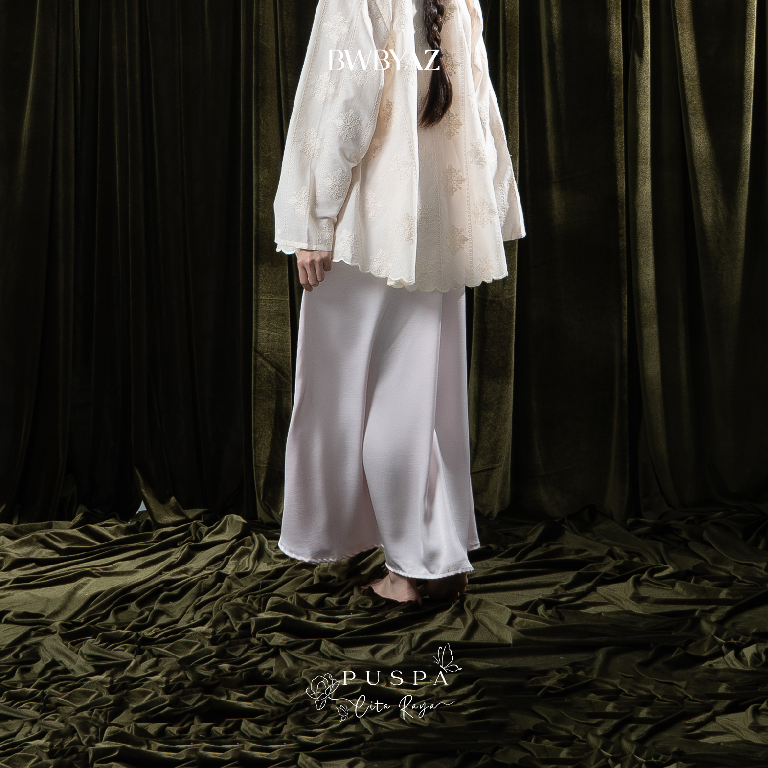 BWBYAZ - PUSPA CITA RAYA - Nona Wulandari Embroidery Sateen Skirt