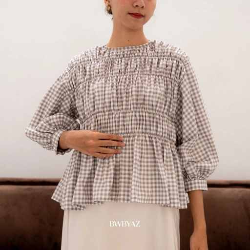 Image of BWBYAZ - PAMELA SHIRRED BLOUSE (NEW COLOR)