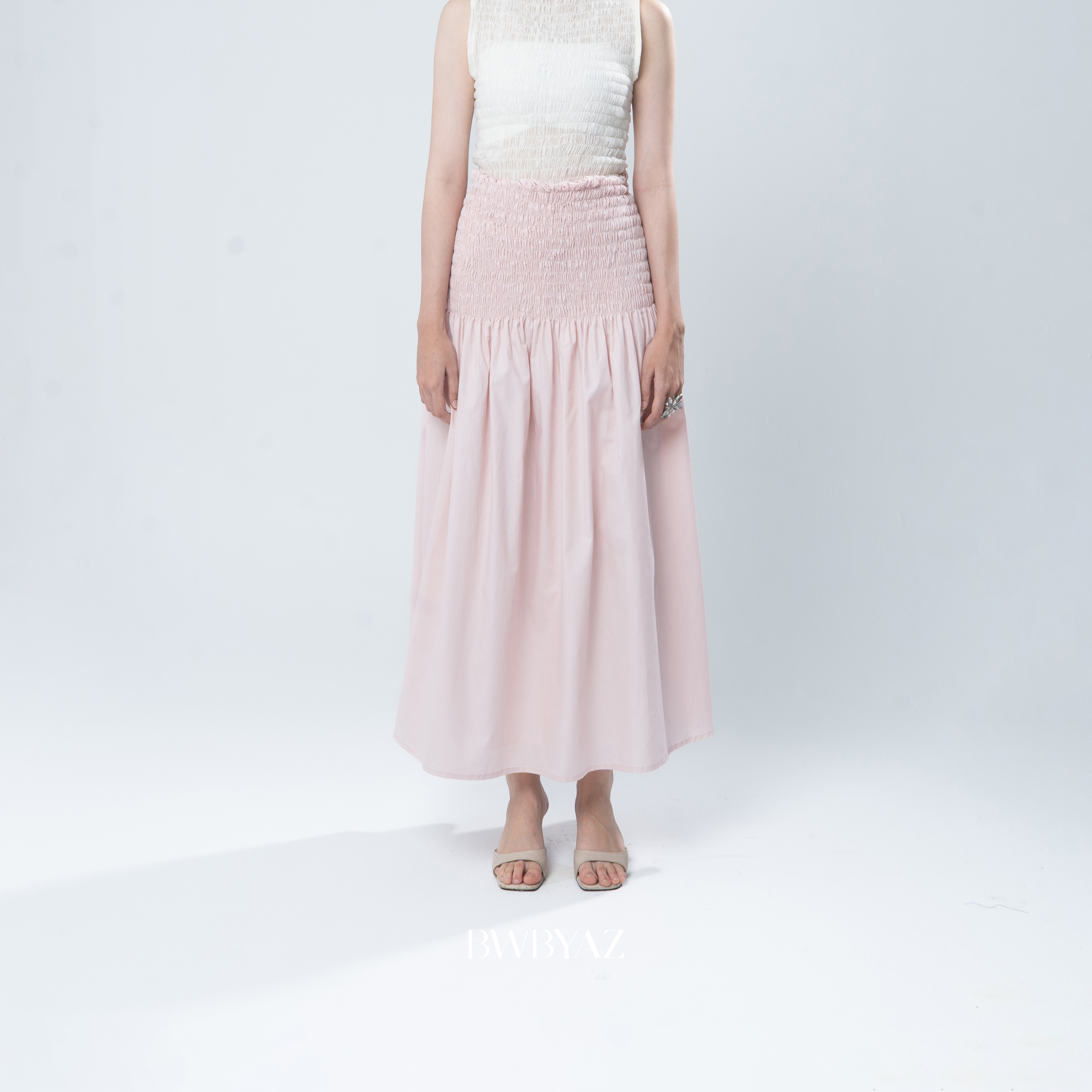 BWBYAZ - Sasmaya Shirred Skirt (READY STOCK)