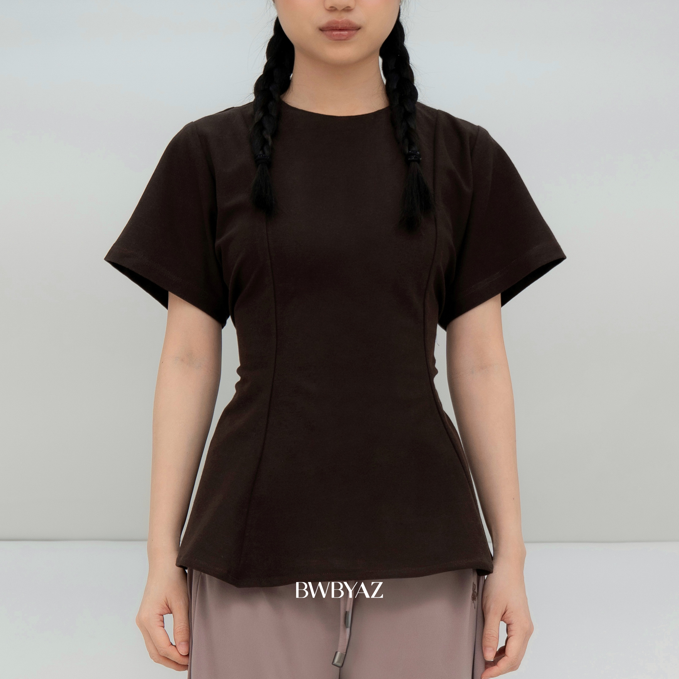 BWBYAZ - Zoe Peplum Shortsleeve (READY STOCK)