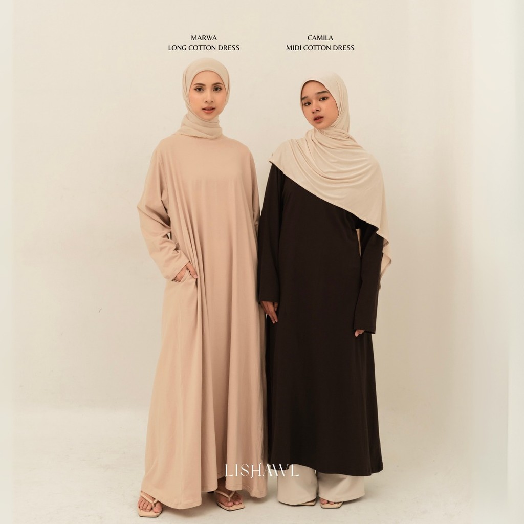 LISHAWL - Camila Midi Cotton Dress (READY STOCK)