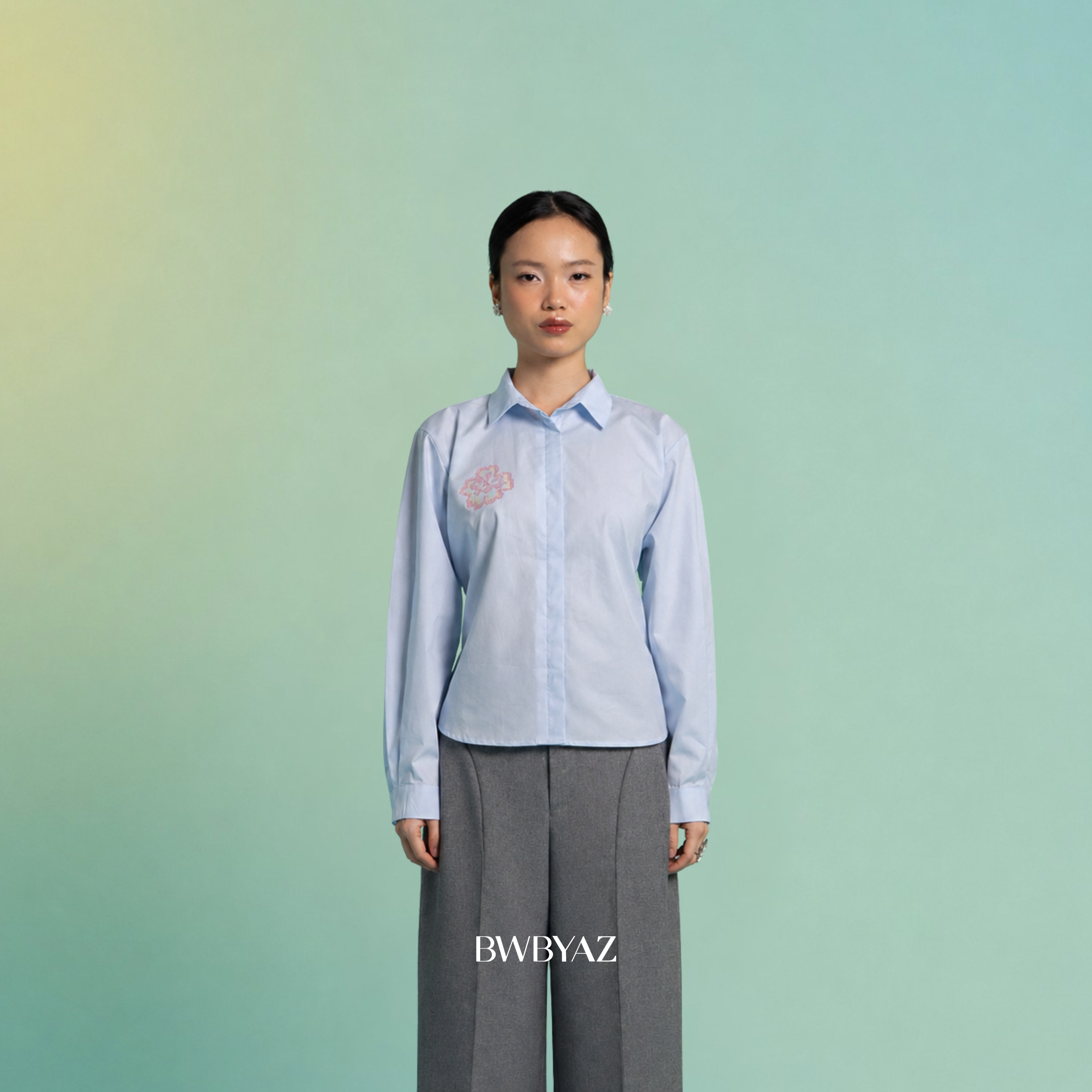 BWBYAZ - Luvira Embroidery Shirt (READY STOCK)