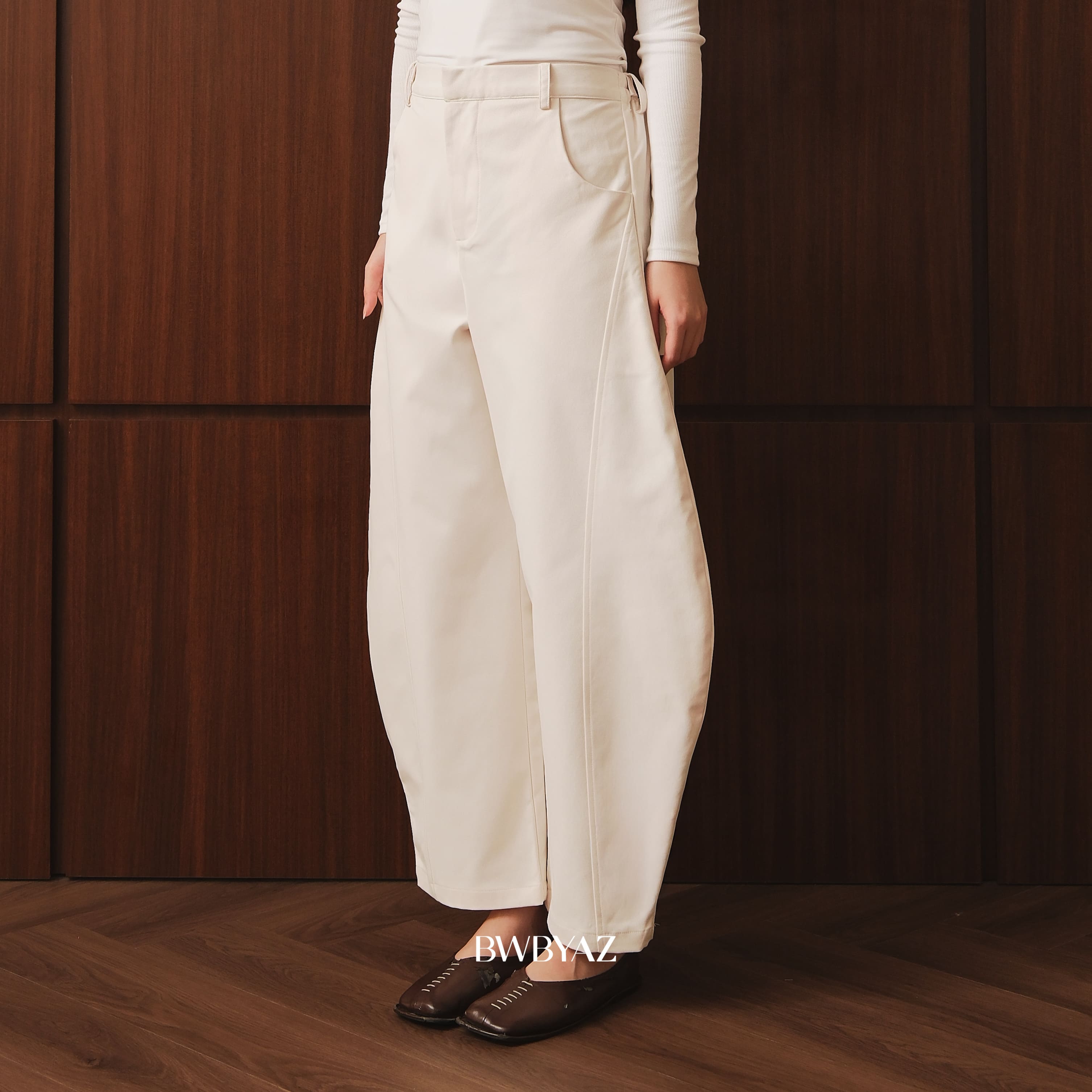 BWBYAZ - Riley Barrel Pants (READY STOCK)