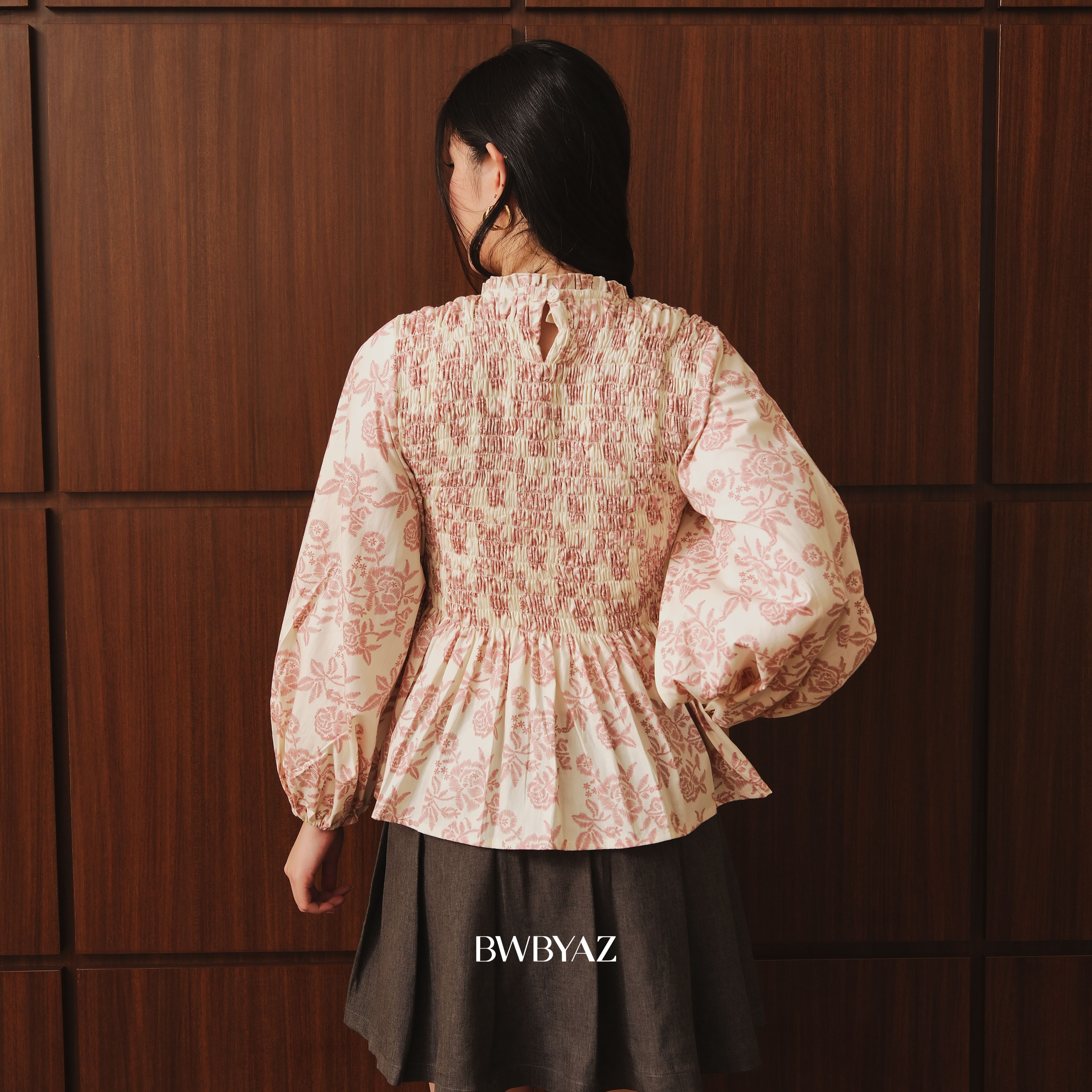 BWBYAZ - Elaria Shirred Top (READY STOCK)