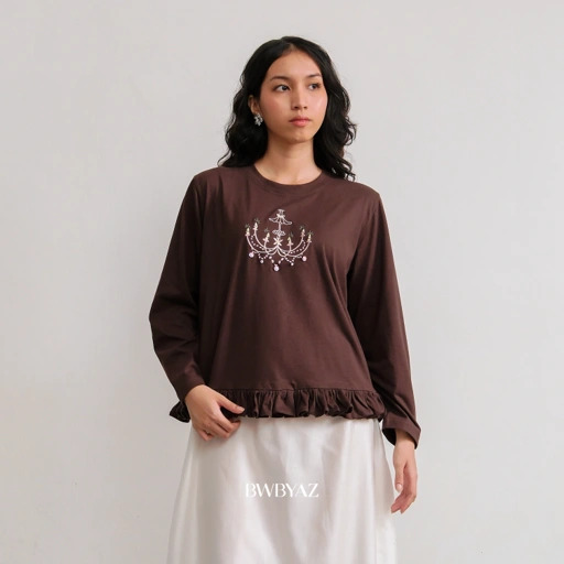 BWBYAZ - Ollie Embroidery Top Twinkle & Teacup (READY STOCK)