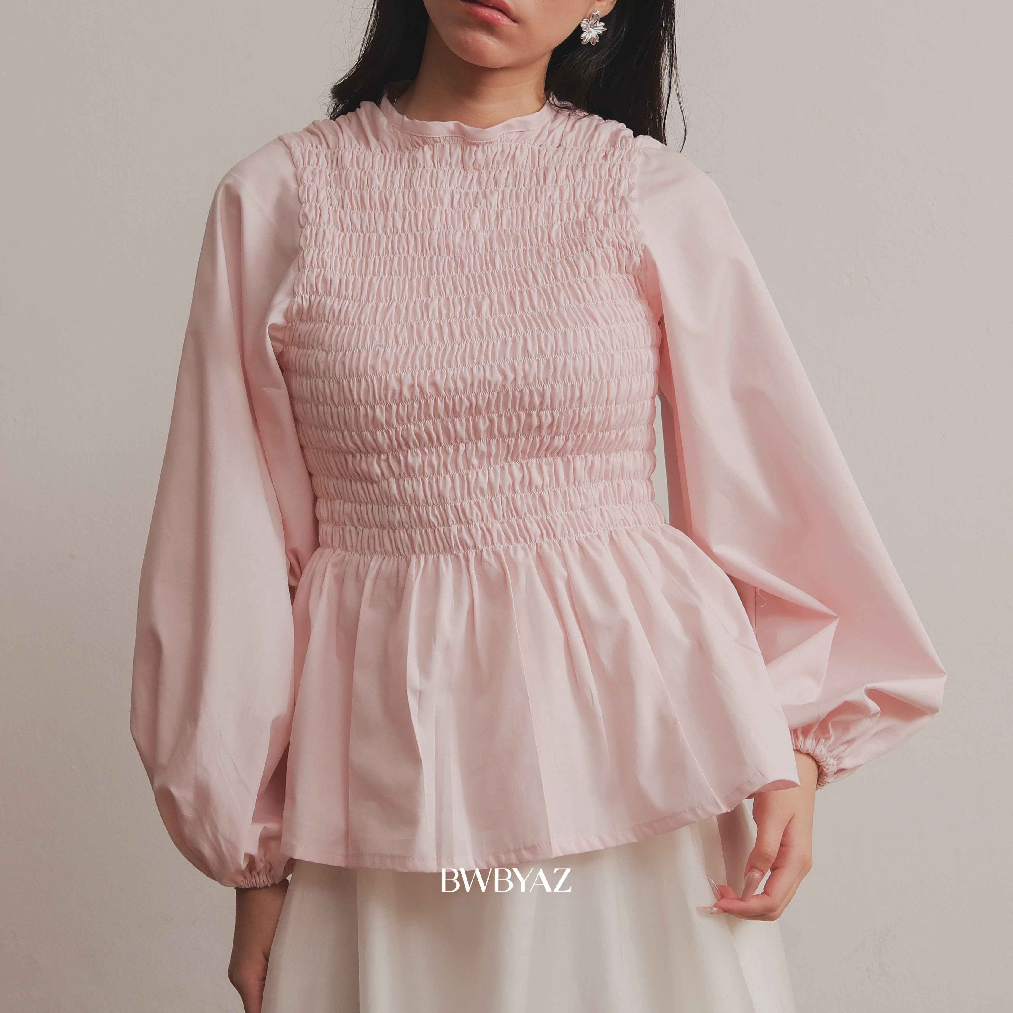 BWBYAZ - Kyla Shirred Top (READY STOCK)