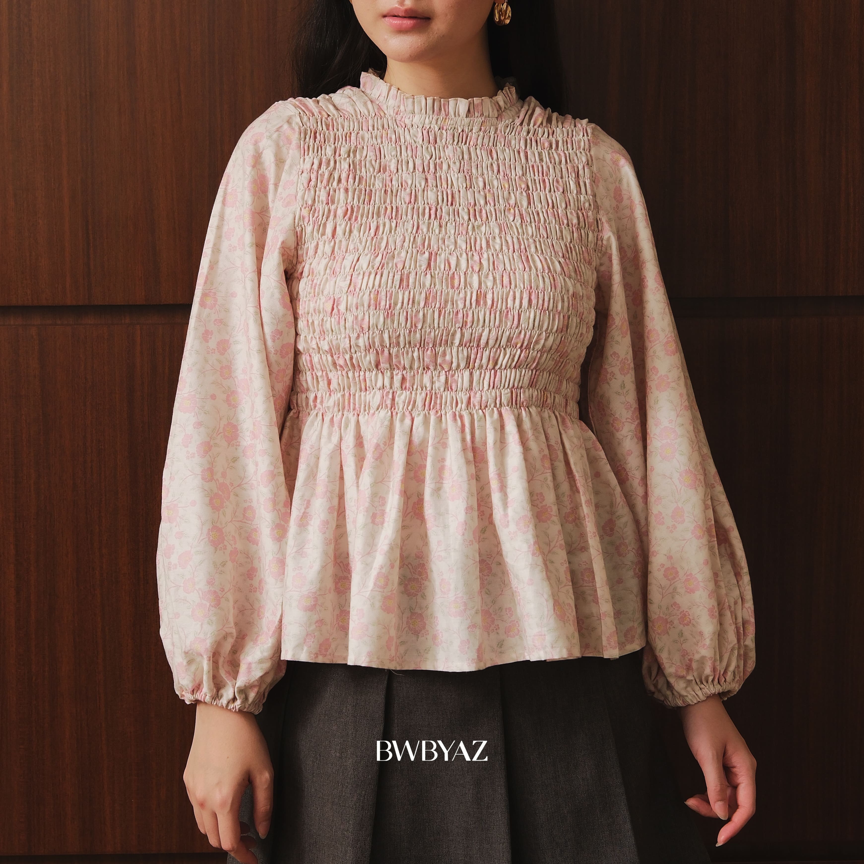 BWBYAZ - Elaria Shirred Top