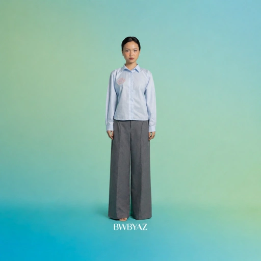 BWBYAZ - Luvira Embroidery Shirt (READY STOCK)