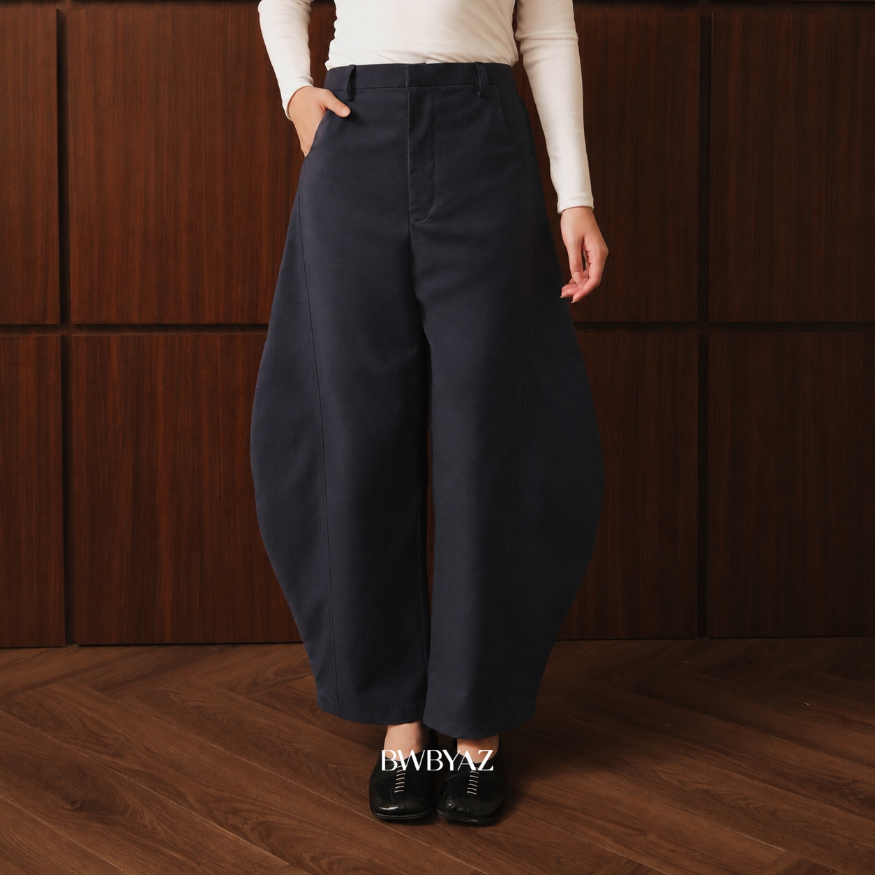 BWBYAZ - Riley Barrel Pants (READY STOCK)